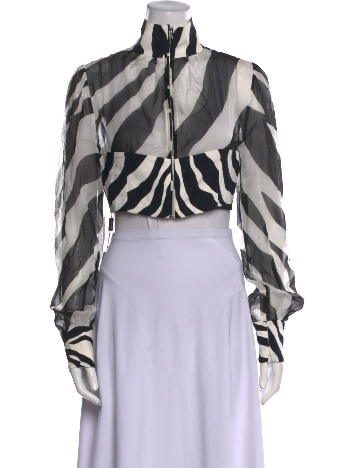 Dolce & Gabbana Silk Animal Print Crop Top