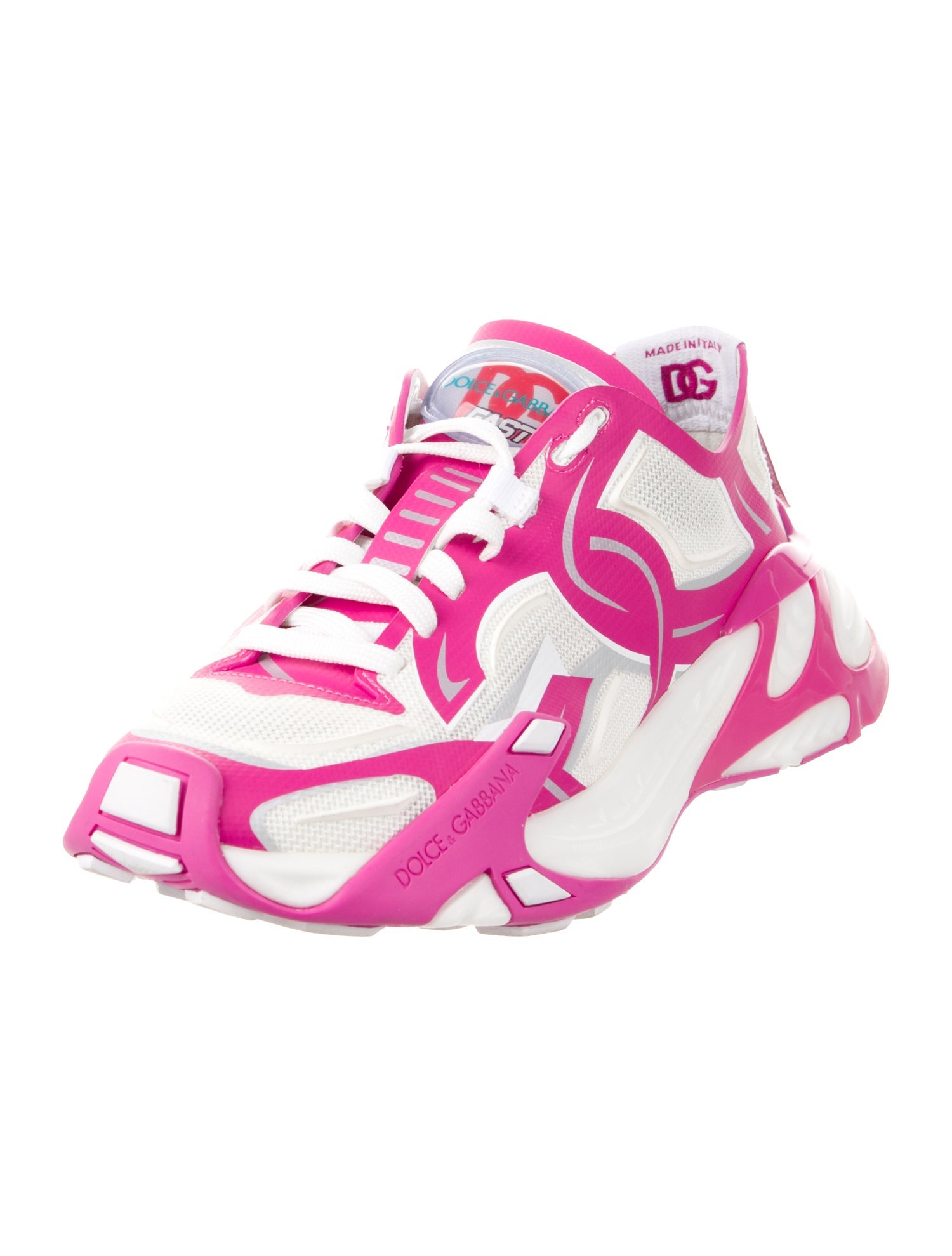 Dolce & Gabbana Leather Colorblock Pattern Sneakers