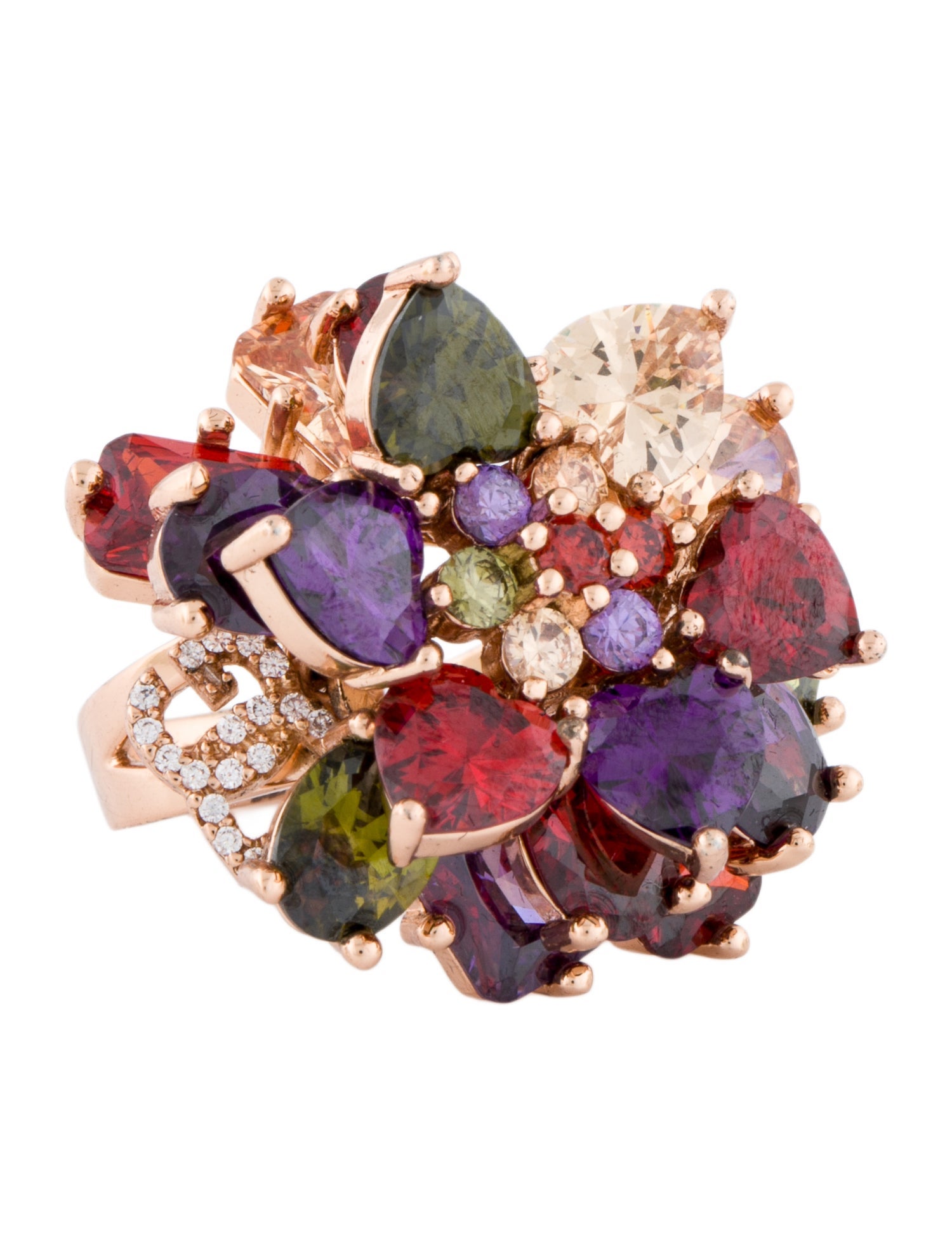 Dolce & Gabbana Crystal Flower Cocktail Ring