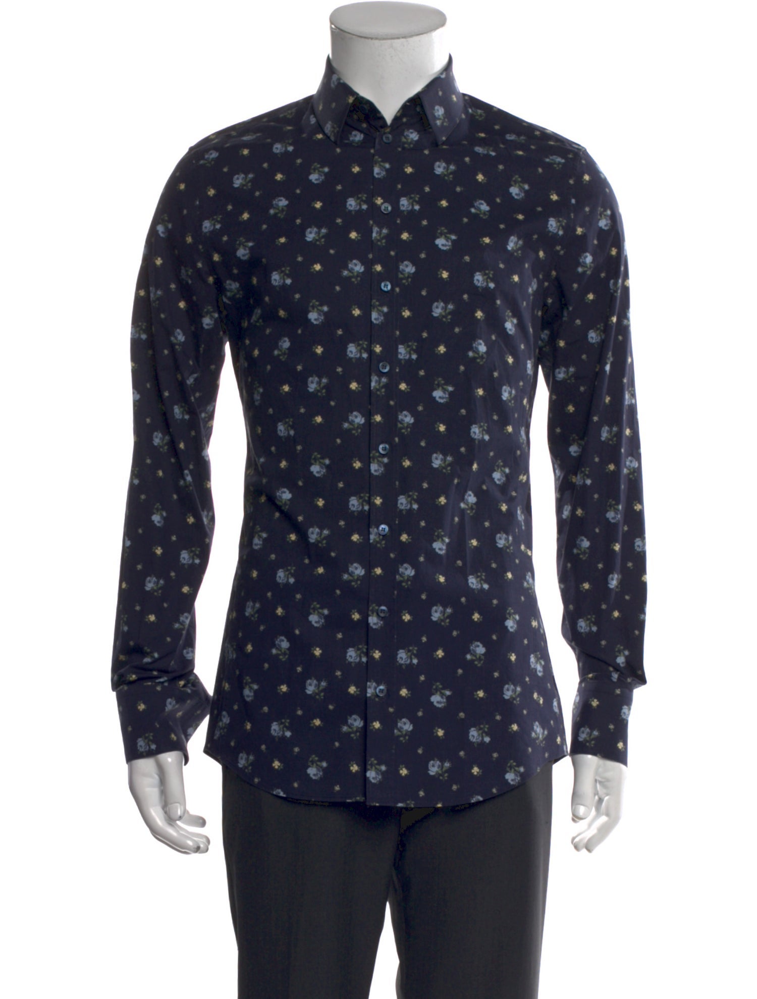 Dolce & Gabbana Floral Print Long Sleeve Dress Shirt