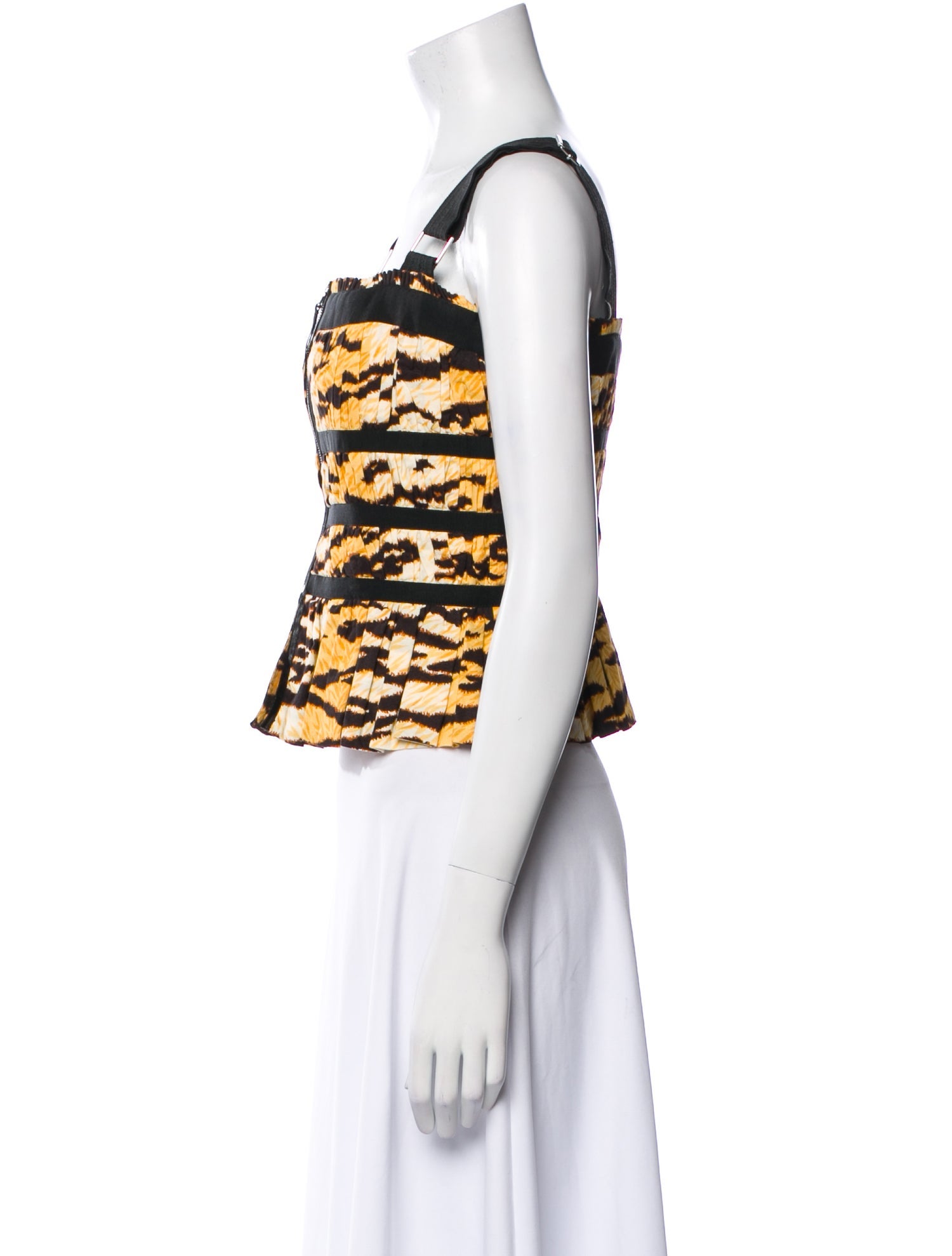 D&G Printed Square Neckline Crop Top