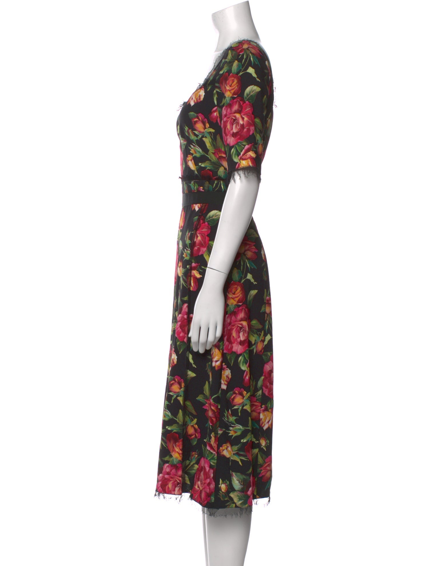 Dolce & Gabbana Floral Print Midi Length Dress