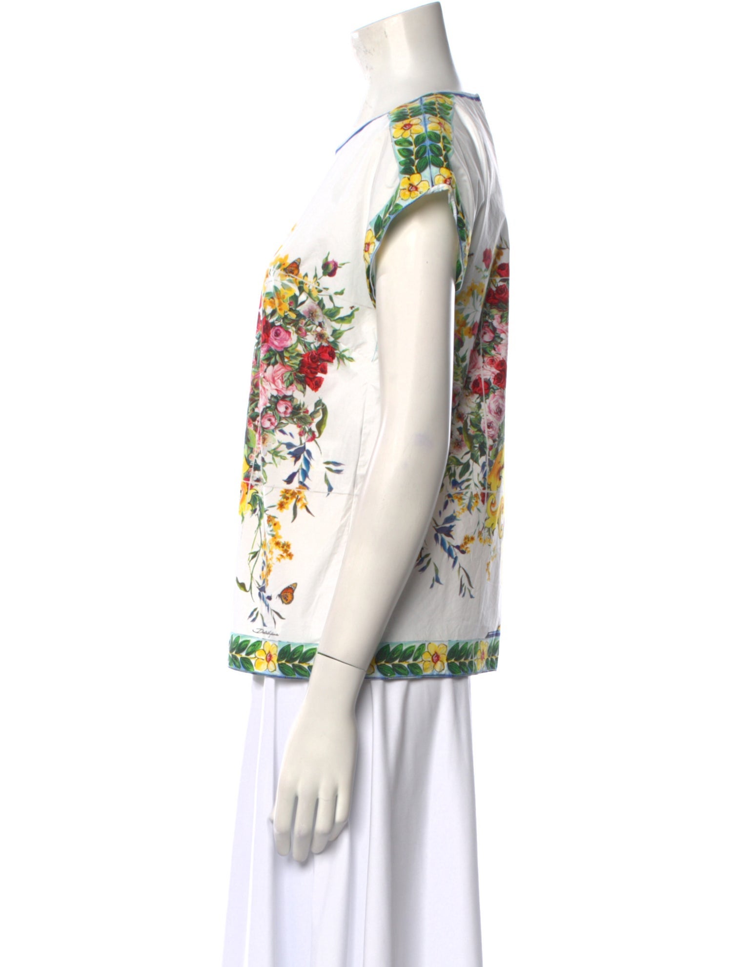 Dolce & Gabbana Floral Print Crew Neck T-Shirt