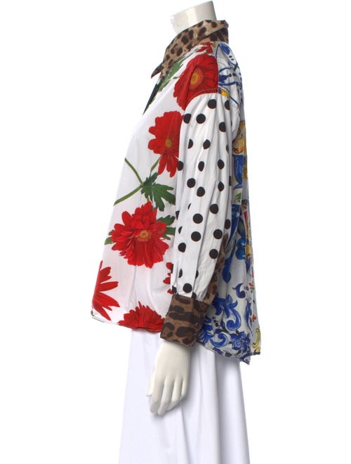Dolce & Gabbana Printed Long Sleeve Button-Up Top