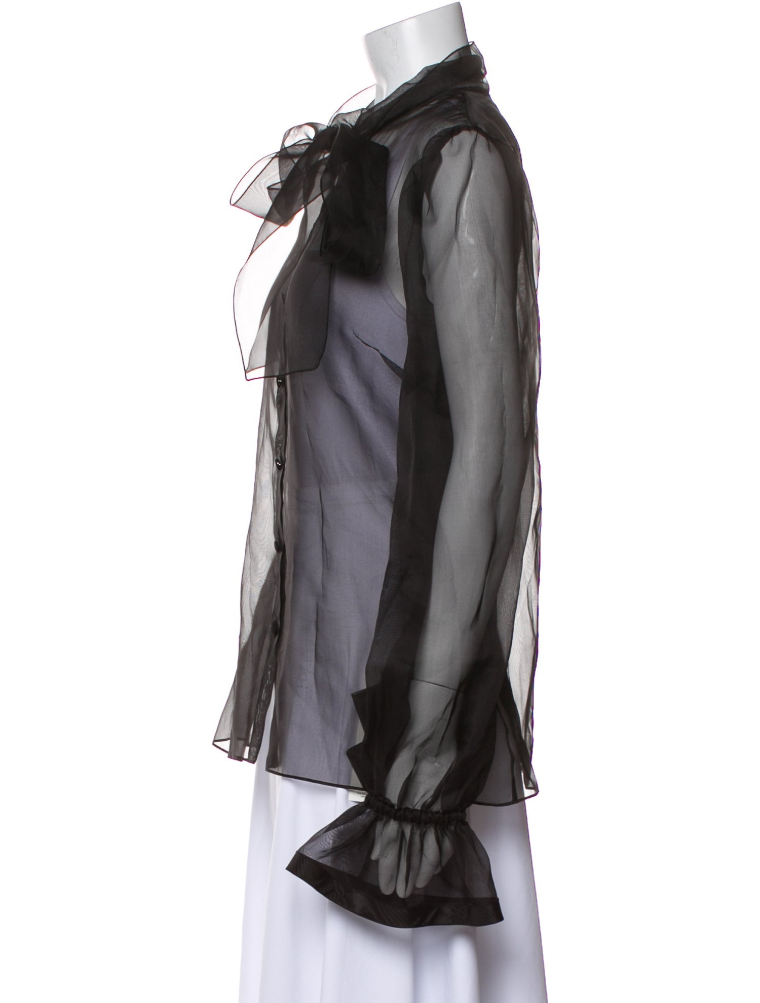 Dolce & Gabbana Silk Tie Neck Blouse w/ Tags