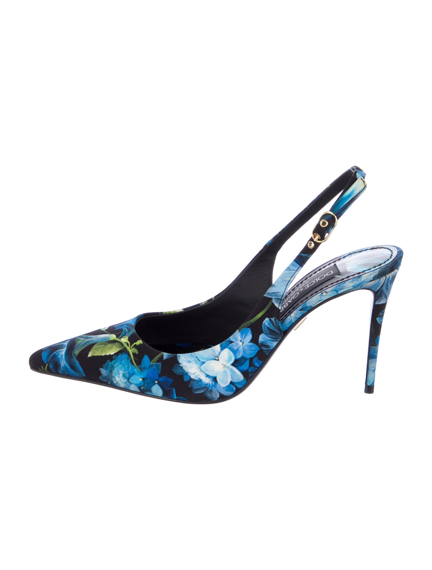 Dolce & Gabbana Canvas Floral Print Slingback Pumps