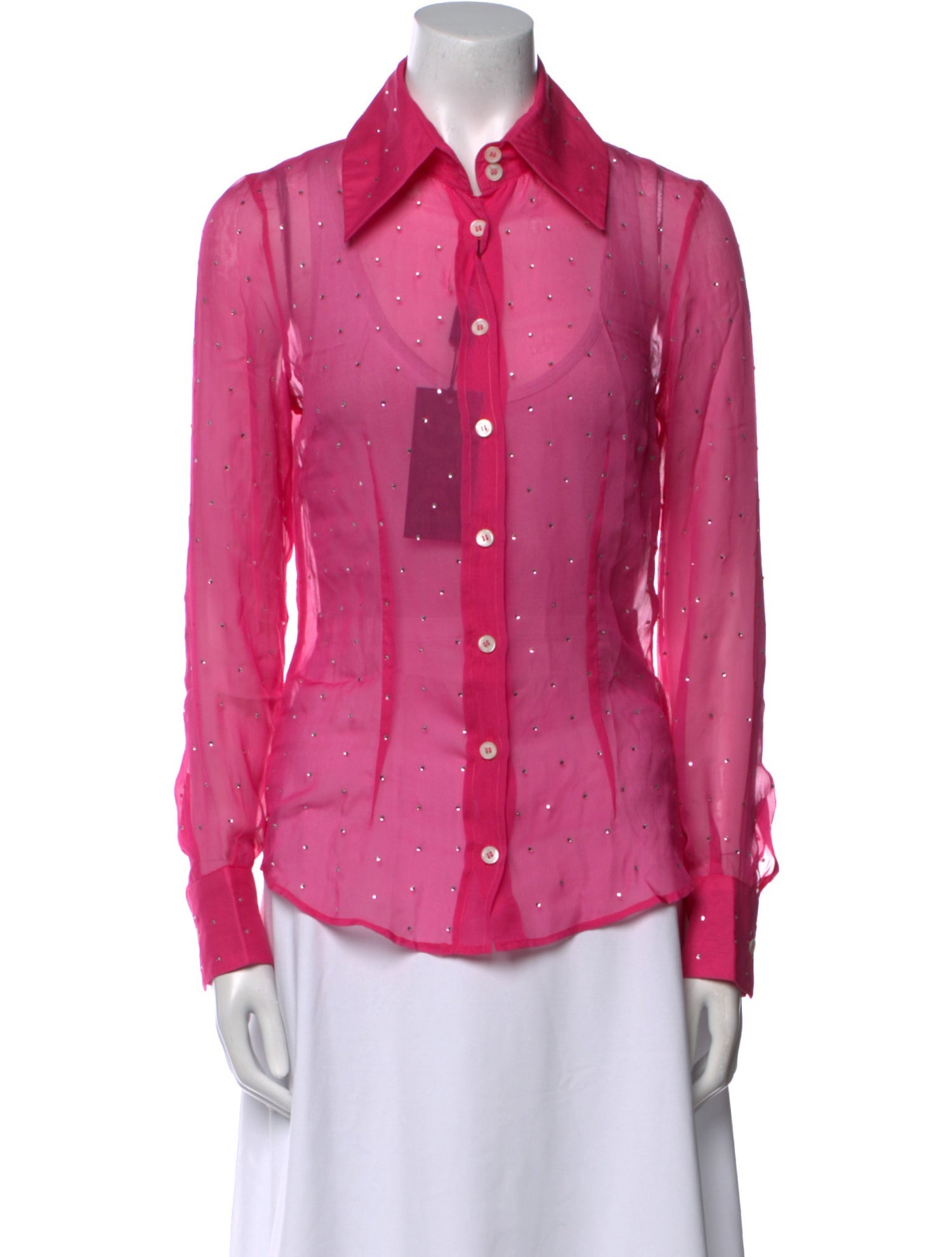D&G Silk Long Sleeve Button-Up Top w/ Tags
