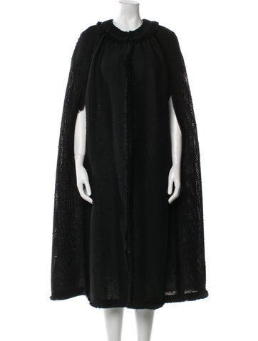 Pre-owned Dolce & Gabbana Virgin Wool Cape In Black