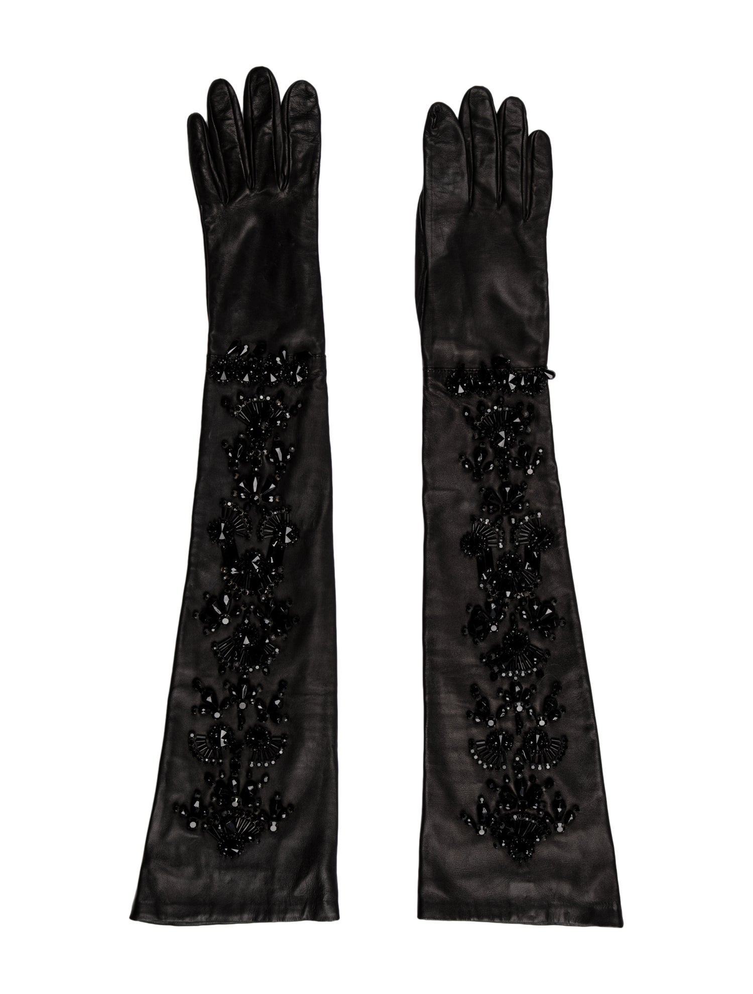 Dolce & Gabbana Leather Beaded Gloves
