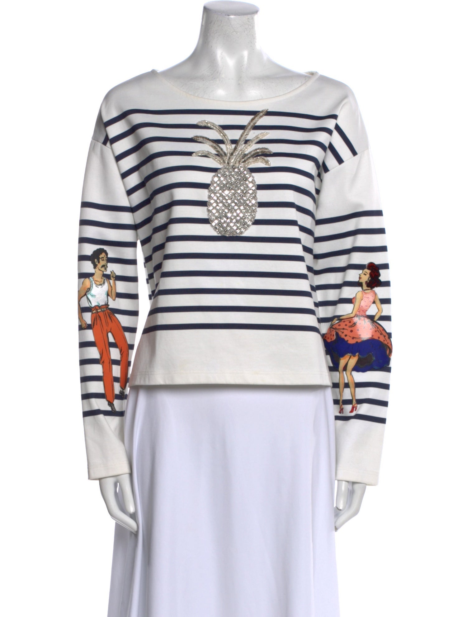 Dolce & Gabbana Striped Scoop Neck Sweatshirt
