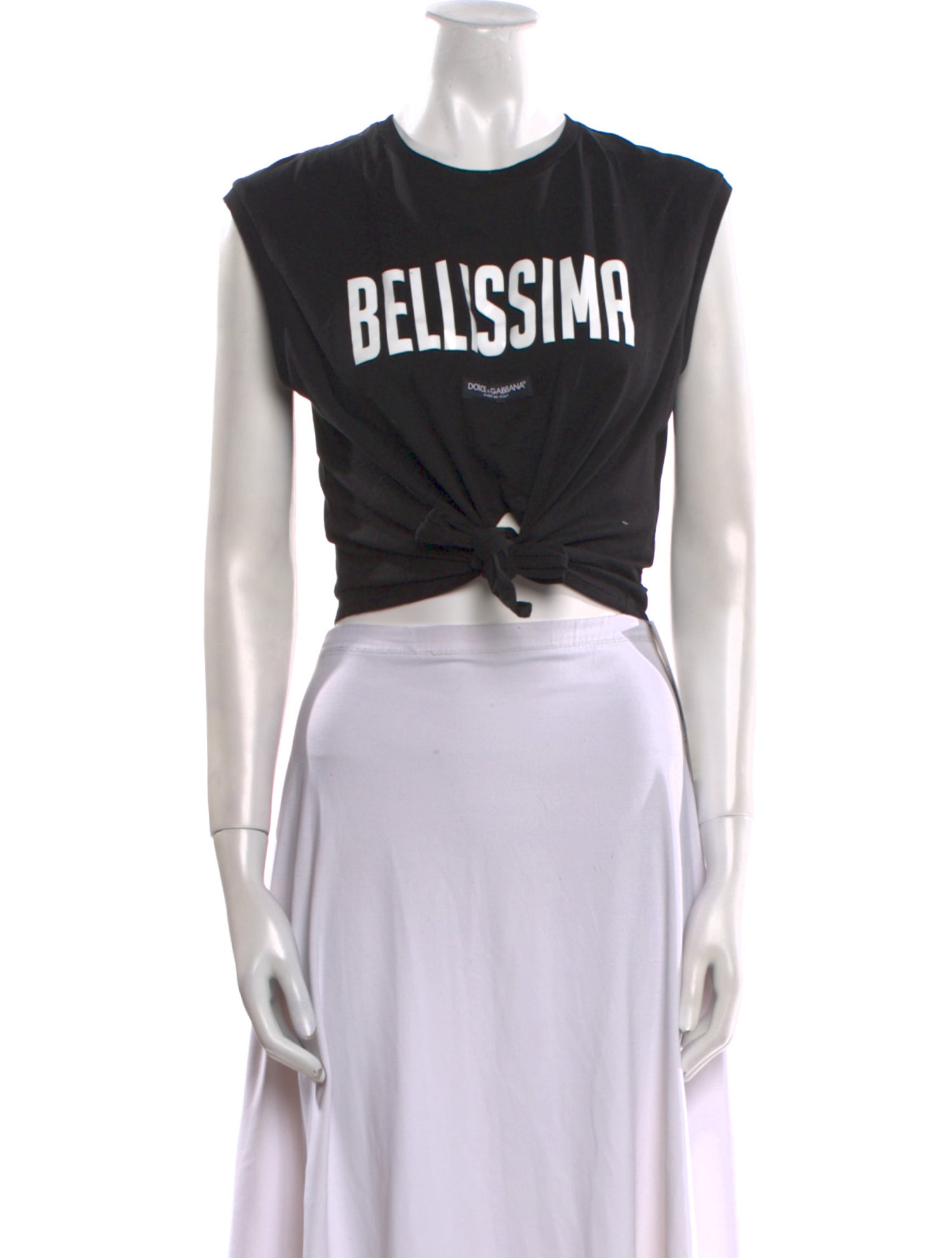 Dolce & Gabbana Graphic Print Crew Neck Crop Top