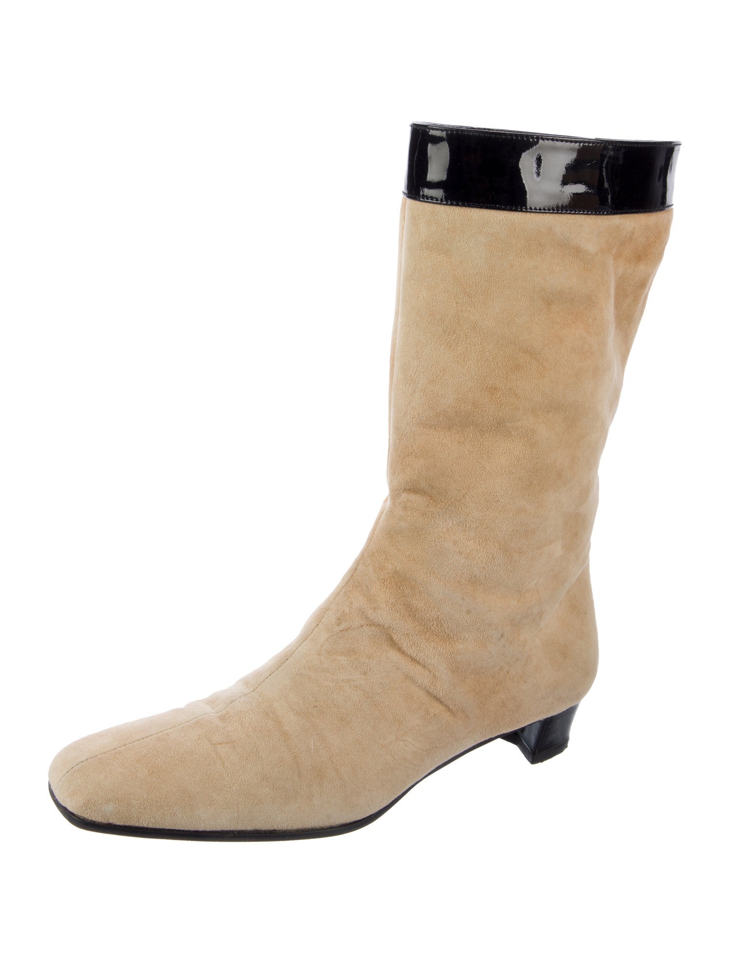 Dolce & Gabbana Suede Colorblock Pattern Boots