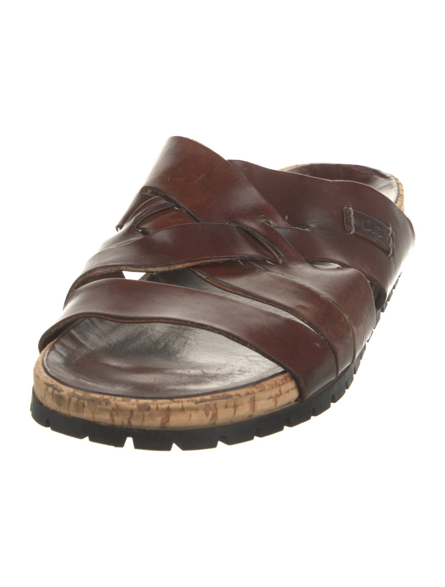 Dolce & Gabbana Leather Colorblock Pattern Slides