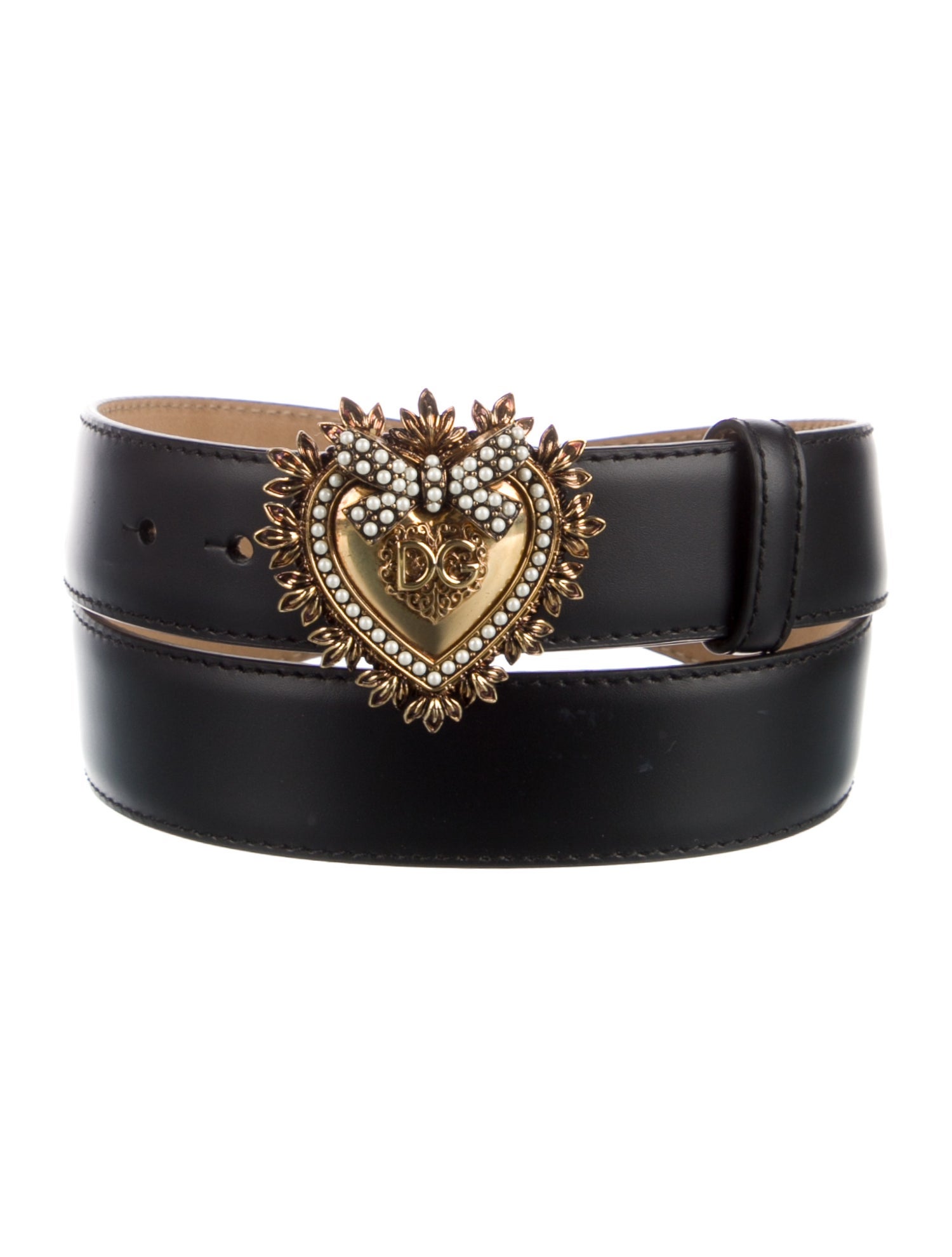 Dolce & Gabbana Faux Pearl Accents Skinny Belt Kit