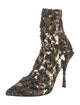 Dolce & Gabbana Sequins Animal Print Sock Boots