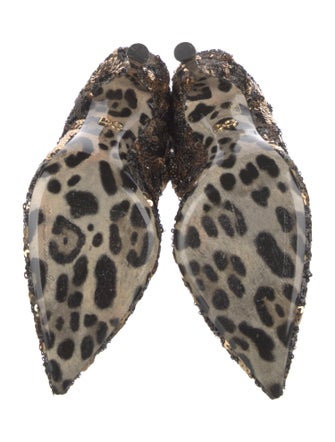 Dolce & Gabbana Sequins Animal Print Sock Boots