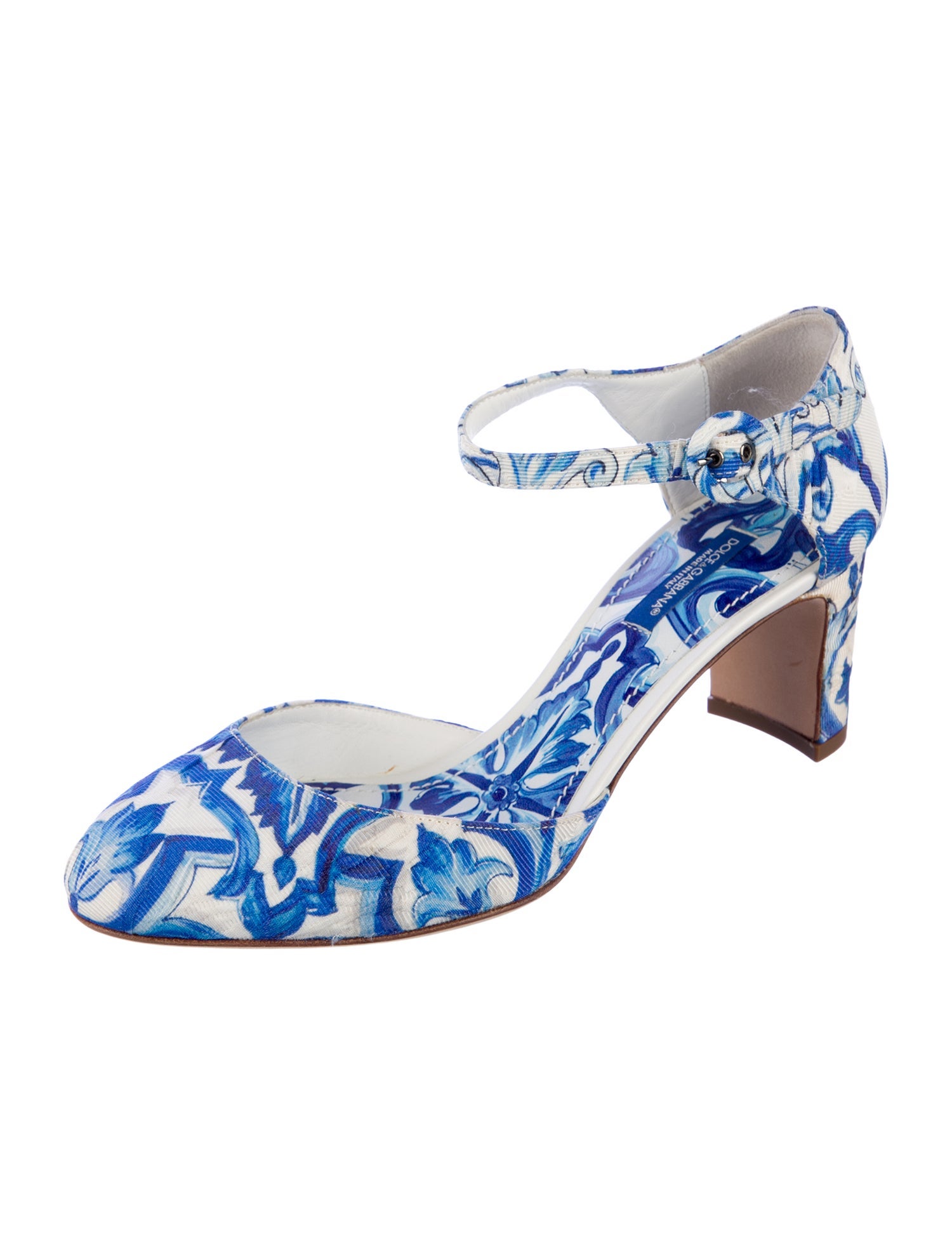 Dolce & Gabbana Majolica Print D'Orsay Pumps