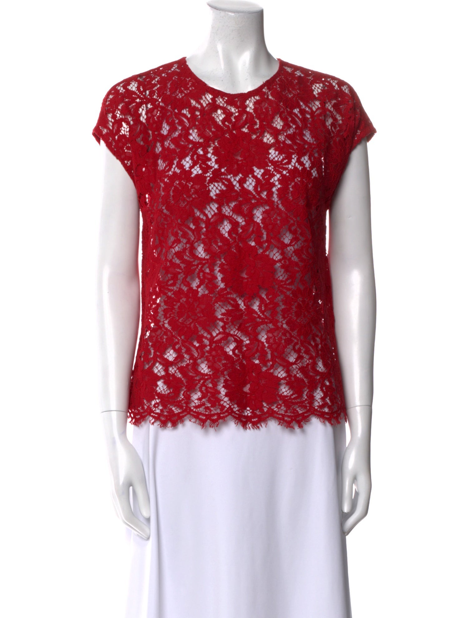 Dolce & Gabbana Lace Pattern Crew Neck Top