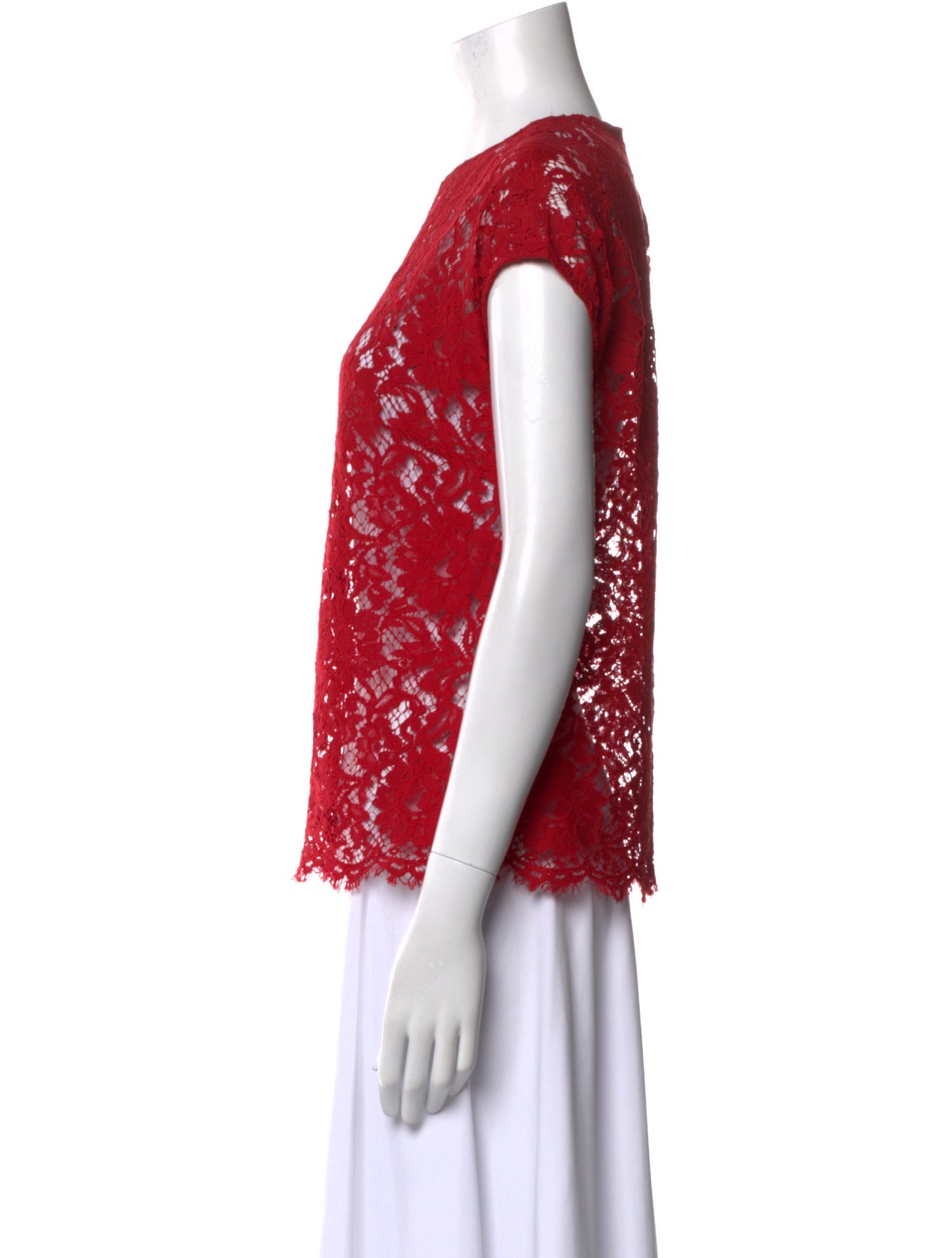 Dolce & Gabbana Lace Pattern Crew Neck Top