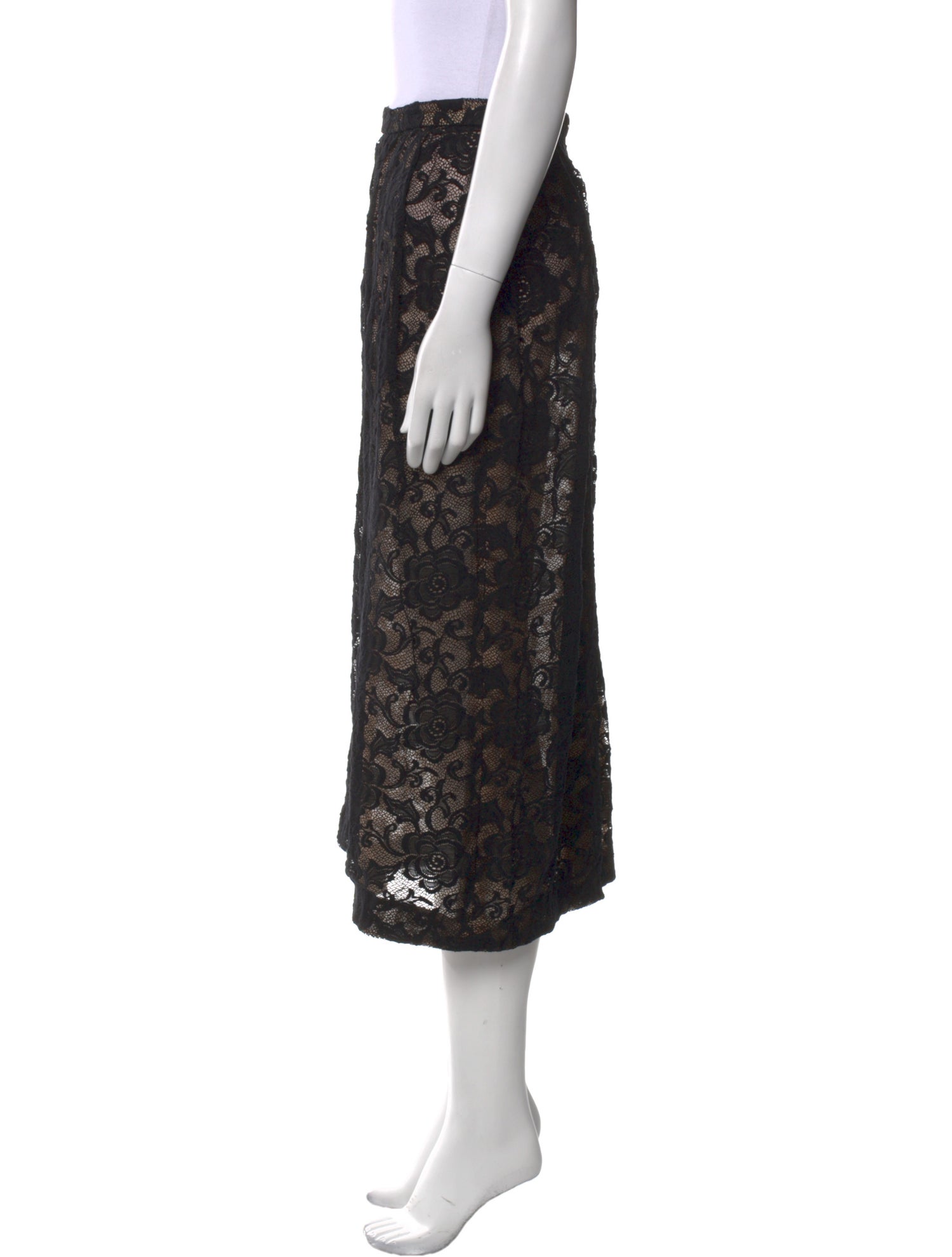 Dolce & Gabbana Lace Pattern Midi Length Skirt