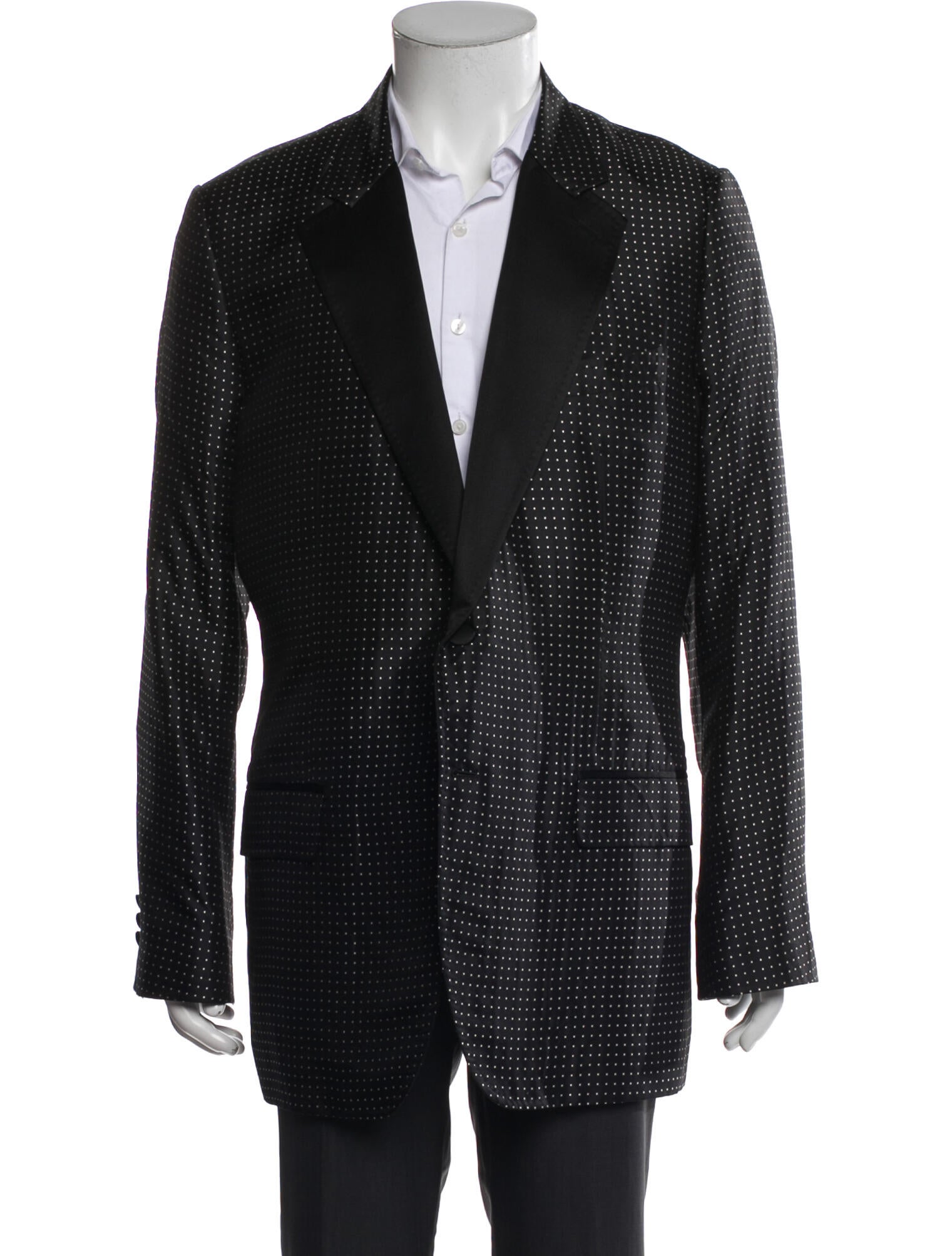 Dolce & Gabbana Silk Polka Dot Print Moto Jacket