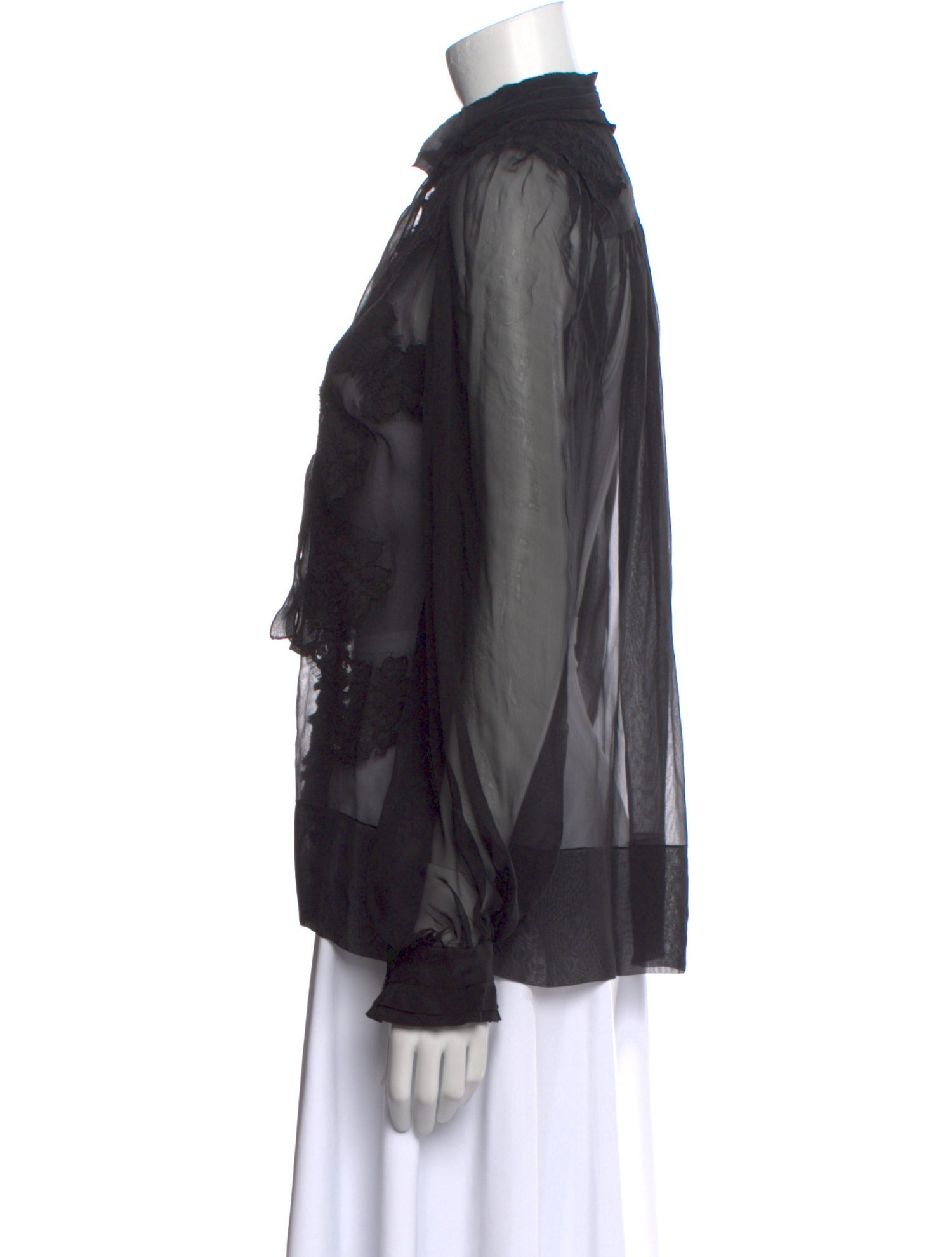 Dolce & Gabbana Silk Mock Neck Blouse