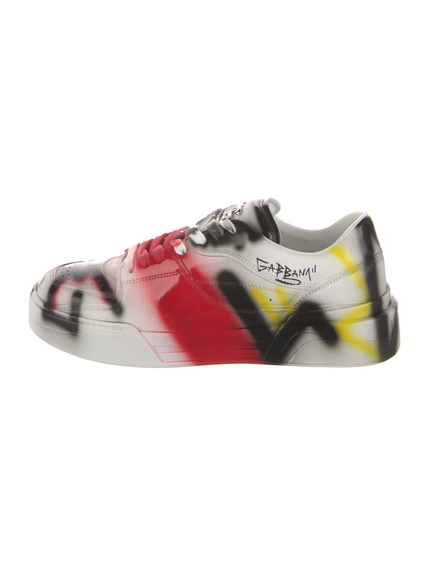 Dolce & Gabbana Leather Colorblock Pattern Sneakers