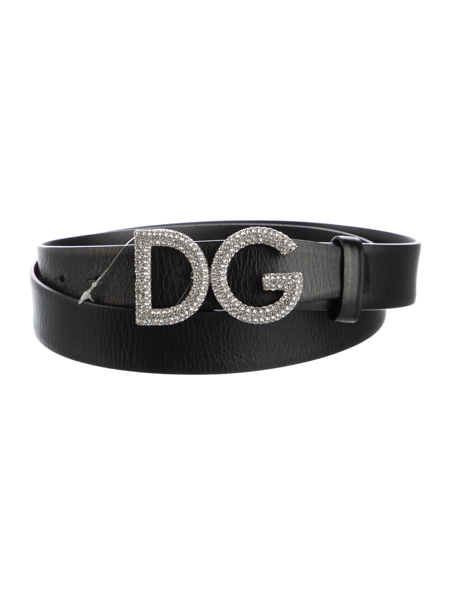 Dolce & Gabbana Leather Crystal Embellishments Belt