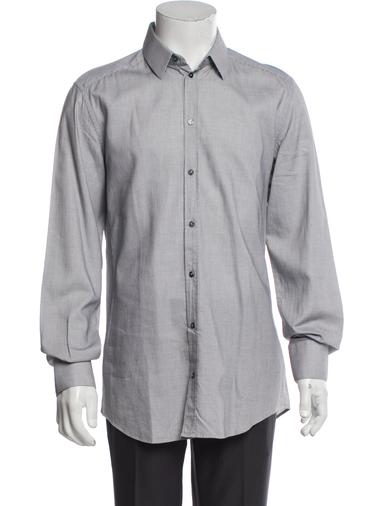 Dolce & Gabbana Plaid Print Long Sleeve Dress Shirt