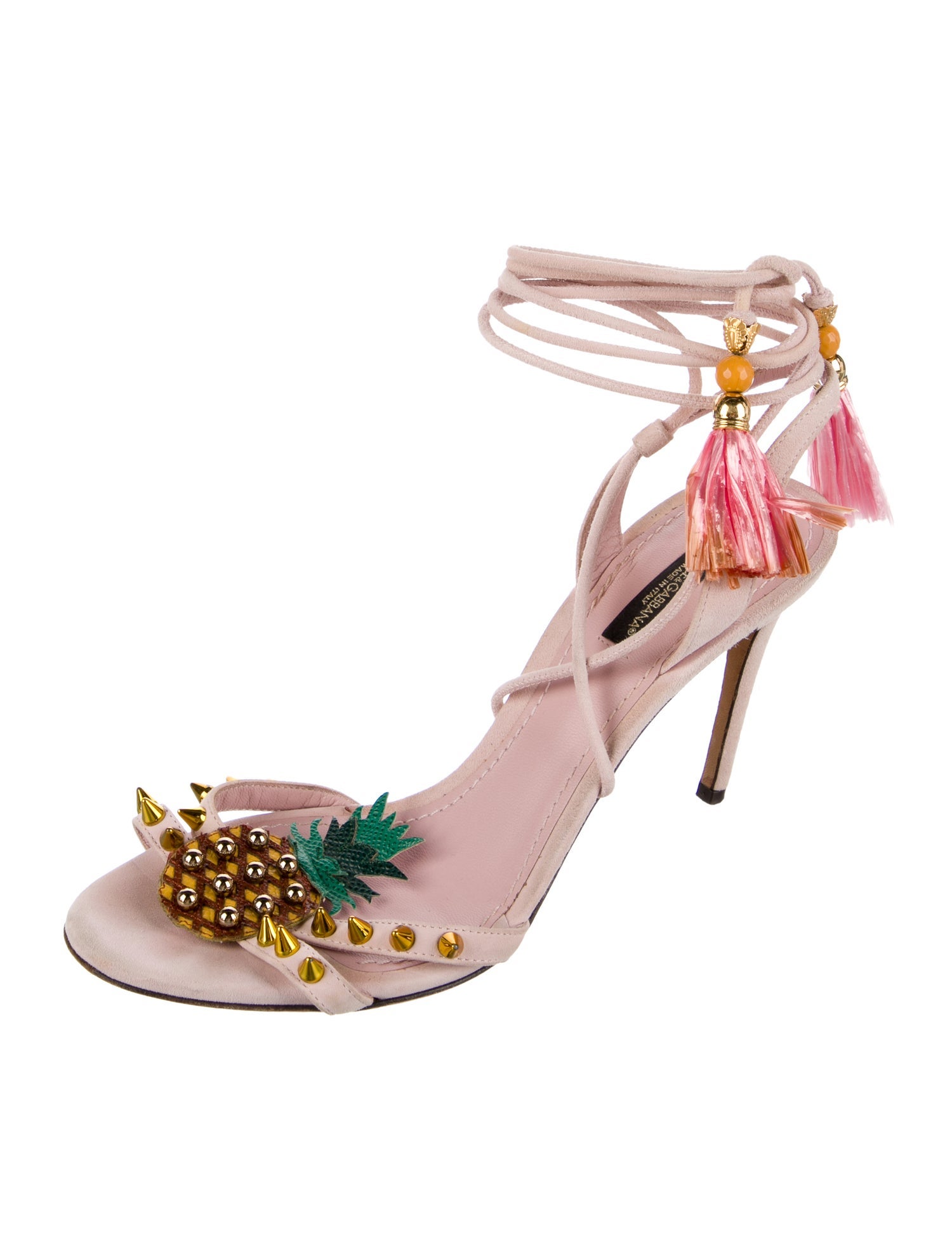 Dolce & Gabbana Spike Accents Suede Sandals