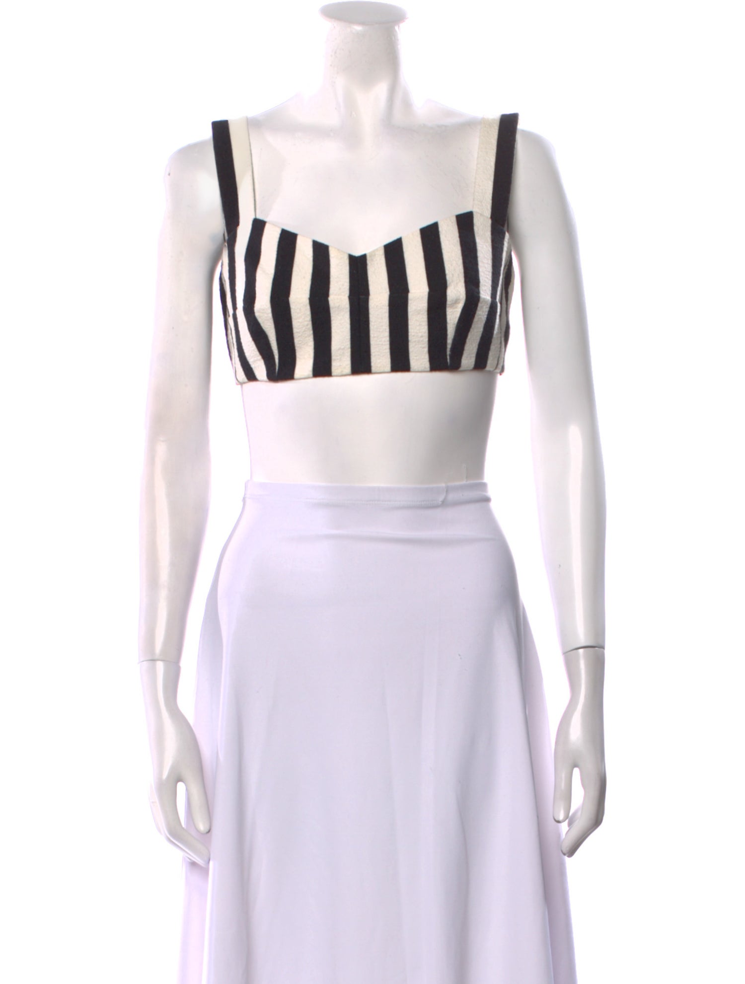 Dolce & Gabbana Striped Square Neckline Crop Top