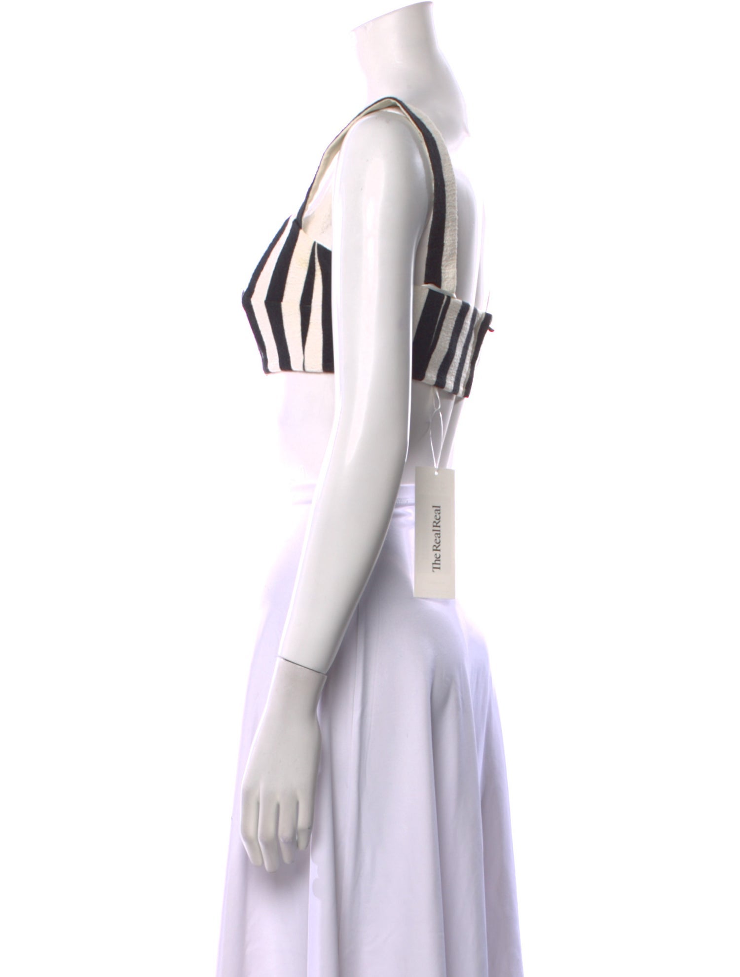 Dolce & Gabbana Striped Square Neckline Crop Top