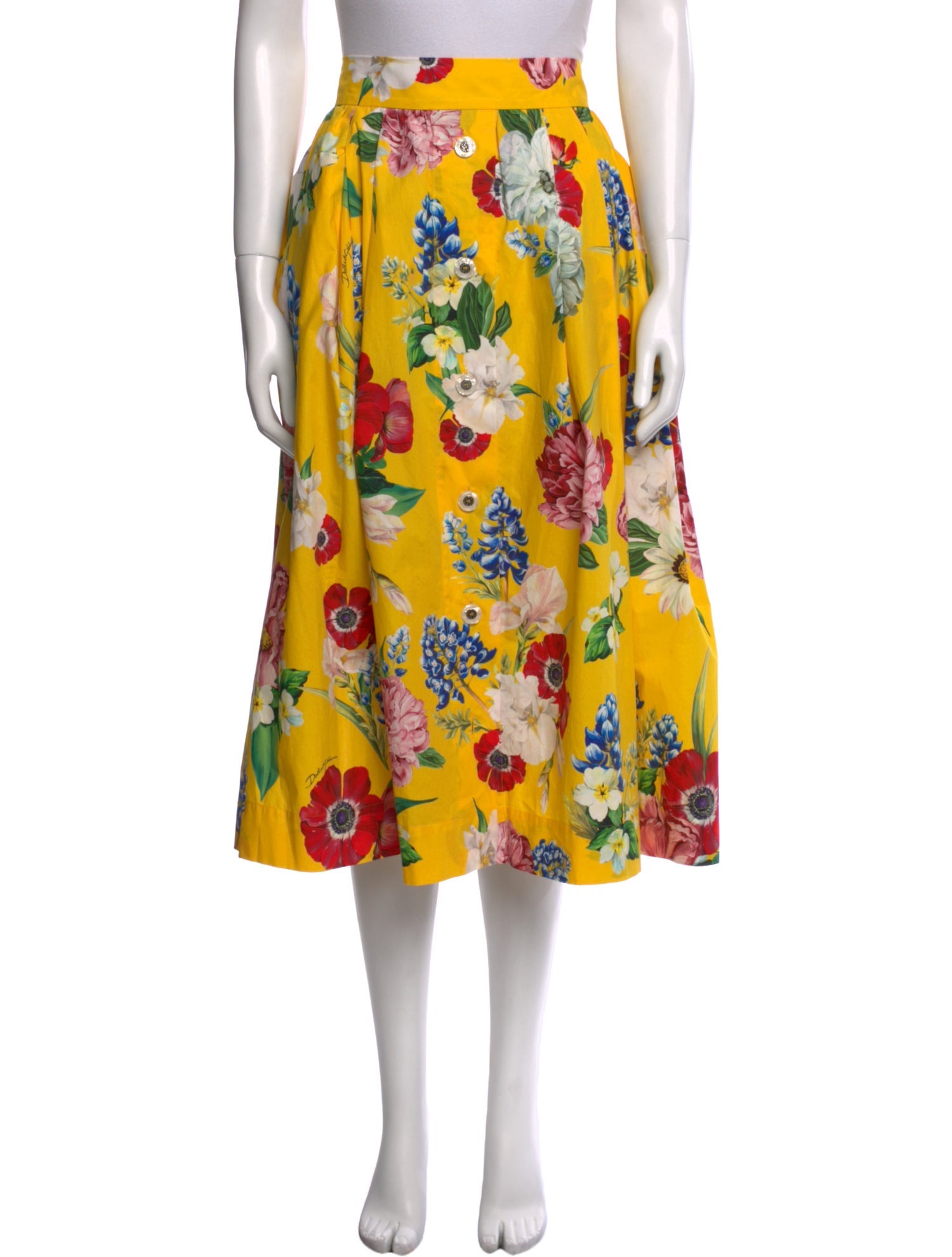Dolce & Gabbana Floral Print Midi Length Skirt