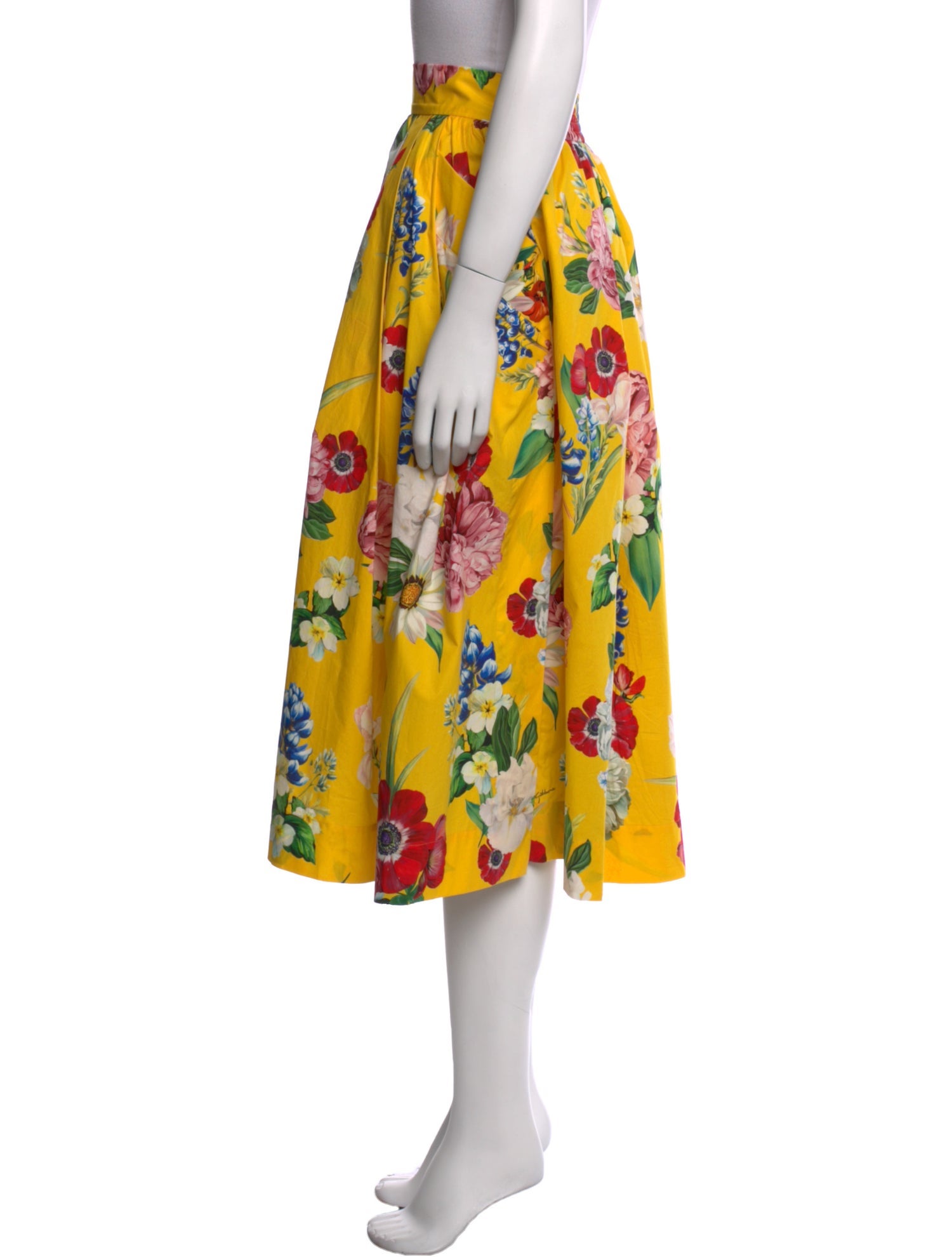 Dolce & Gabbana Floral Print Midi Length Skirt