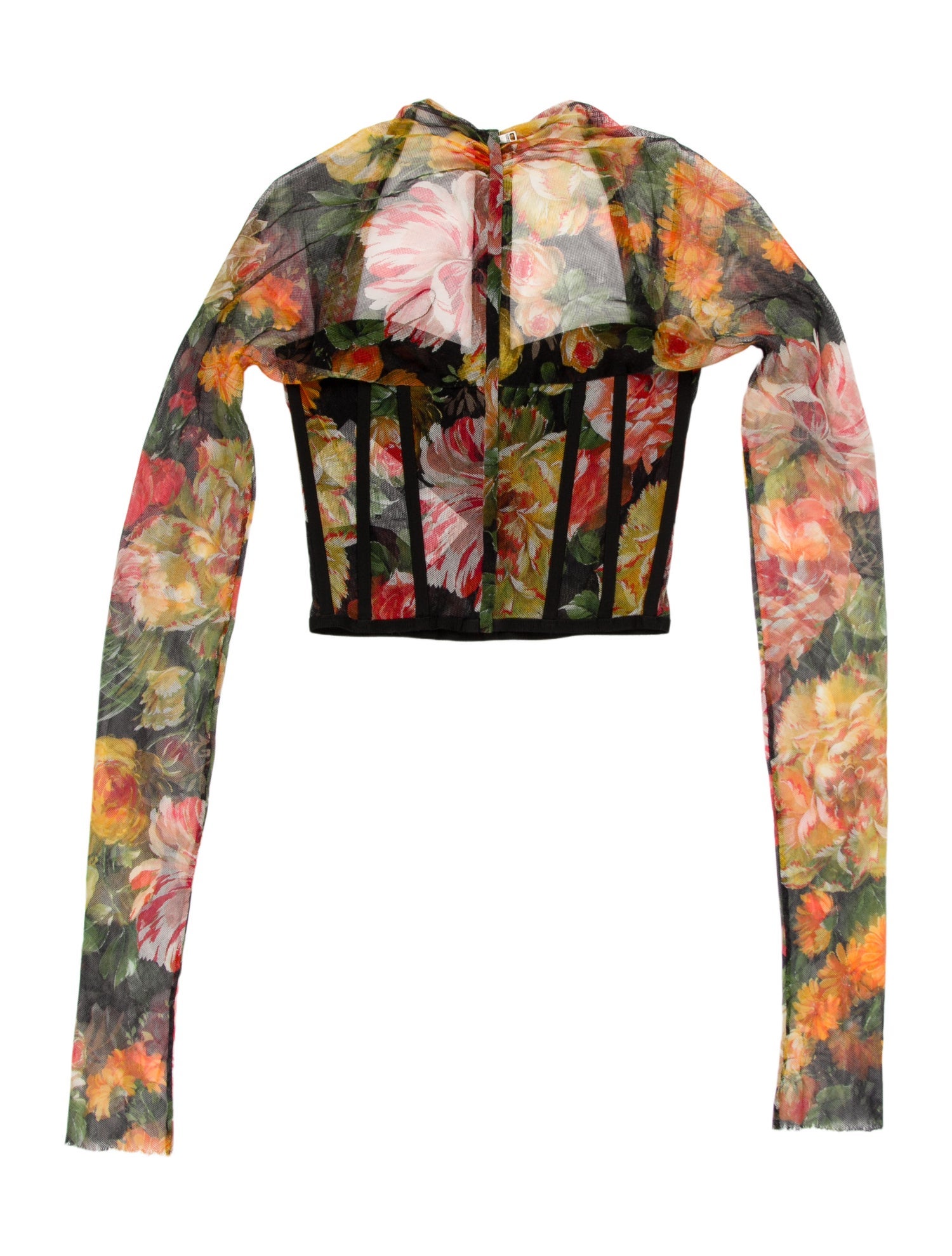 Dolce & Gabbana Floral Print Square Neckline Crop Top