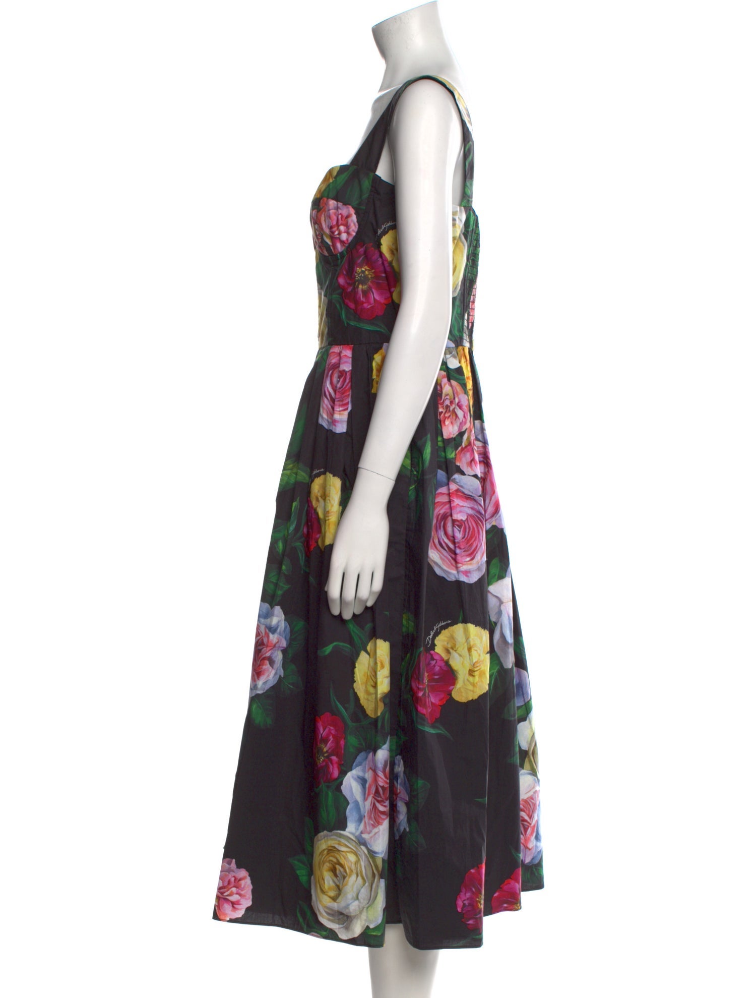 Dolce & Gabbana Floral Print Midi Length Dress