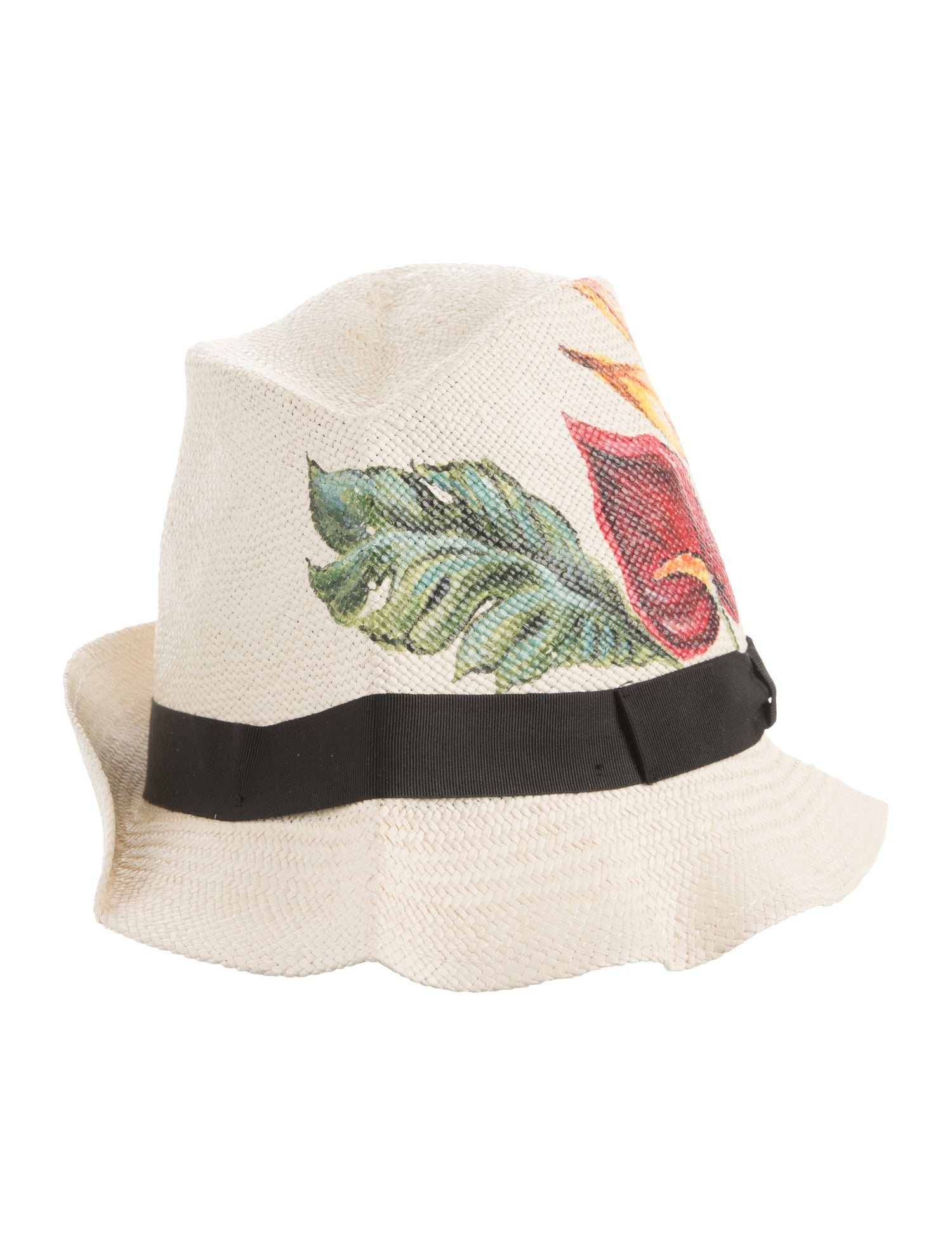 Dolce & Gabbana Neutral Straw Painted Hat