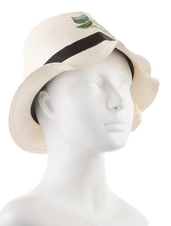 Dolce & Gabbana Neutral Straw Painted Hat