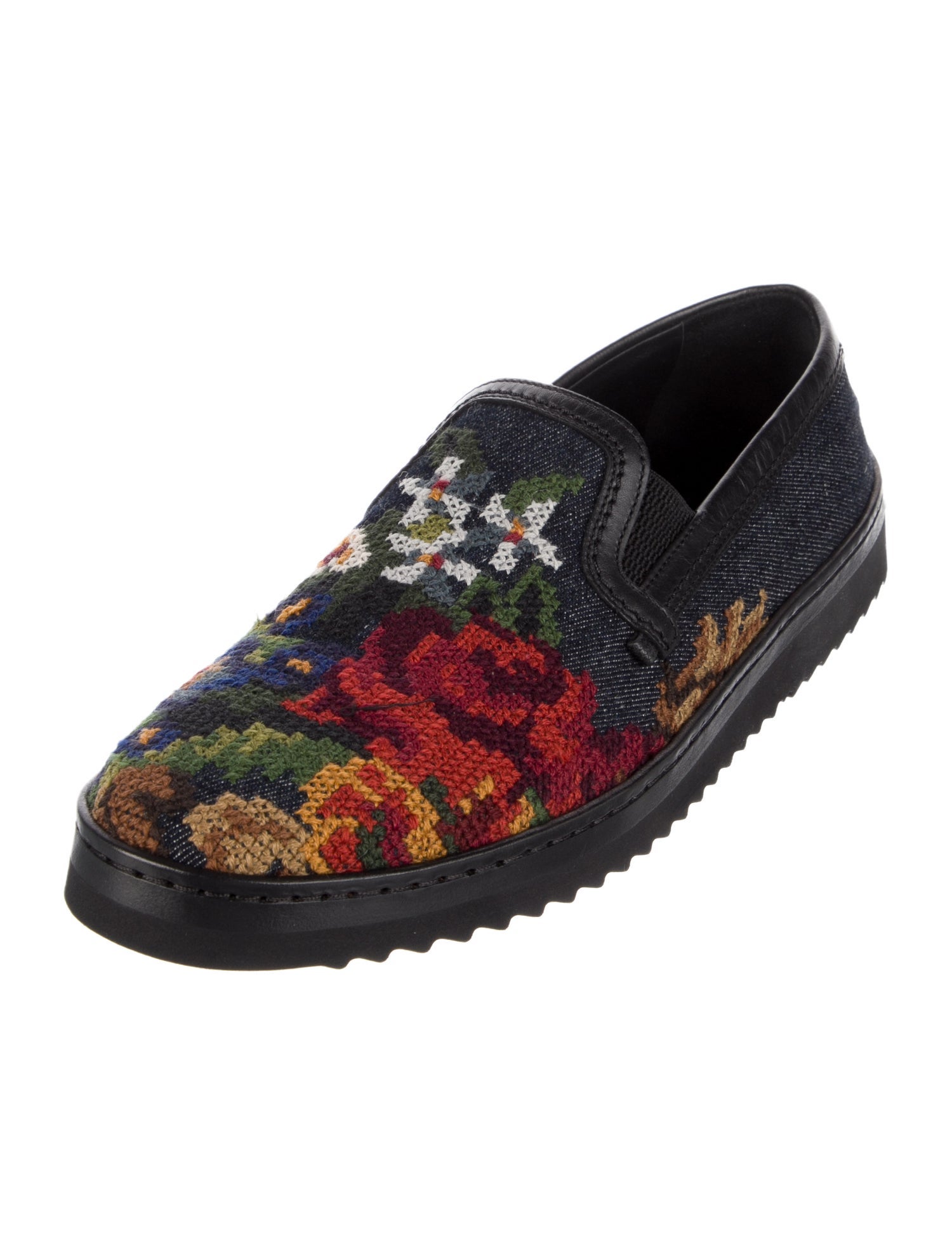 Dolce & Gabbana Leather Printed Sneakers