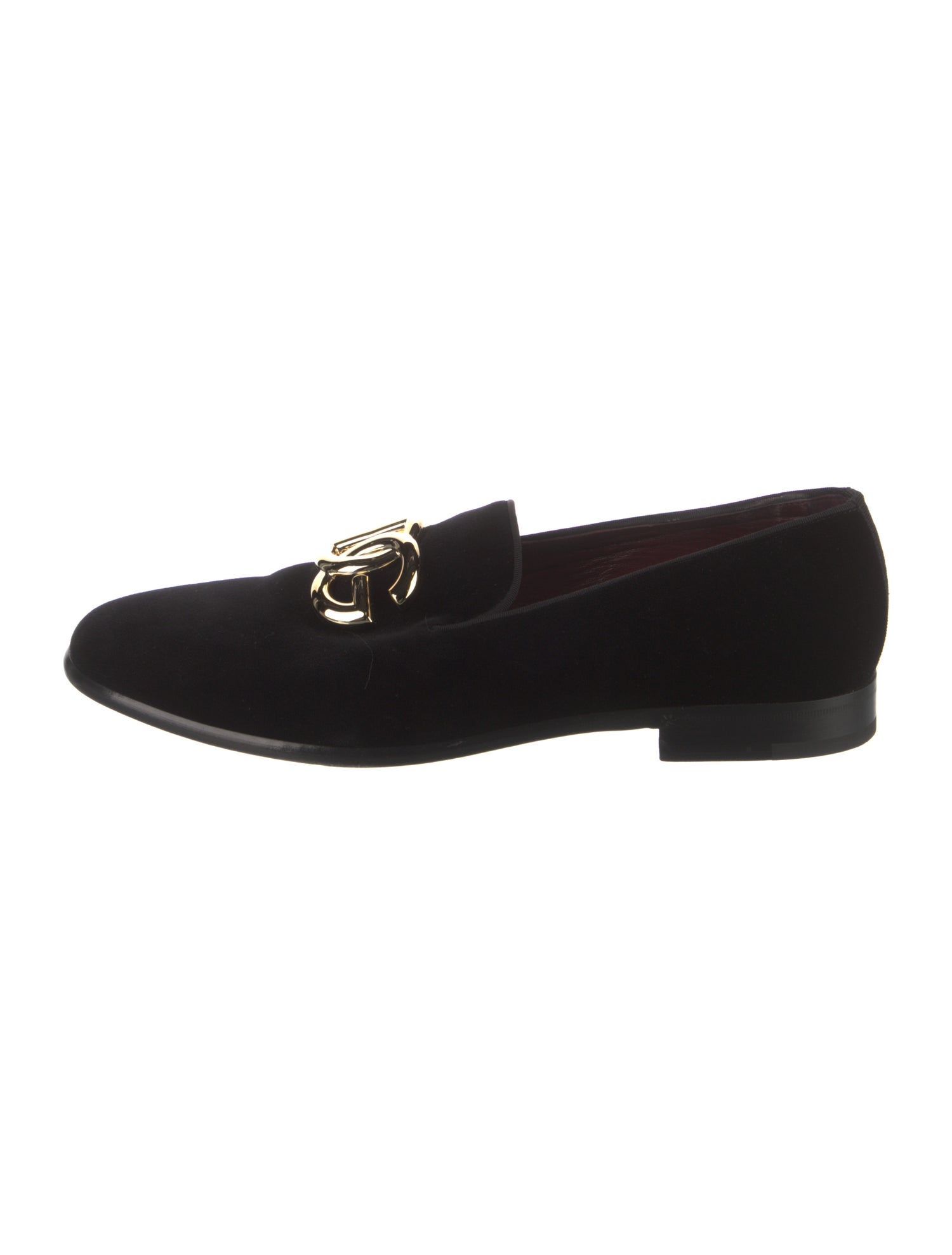 Dolce & Gabbana Velvet Crystal Embellishments Loafers