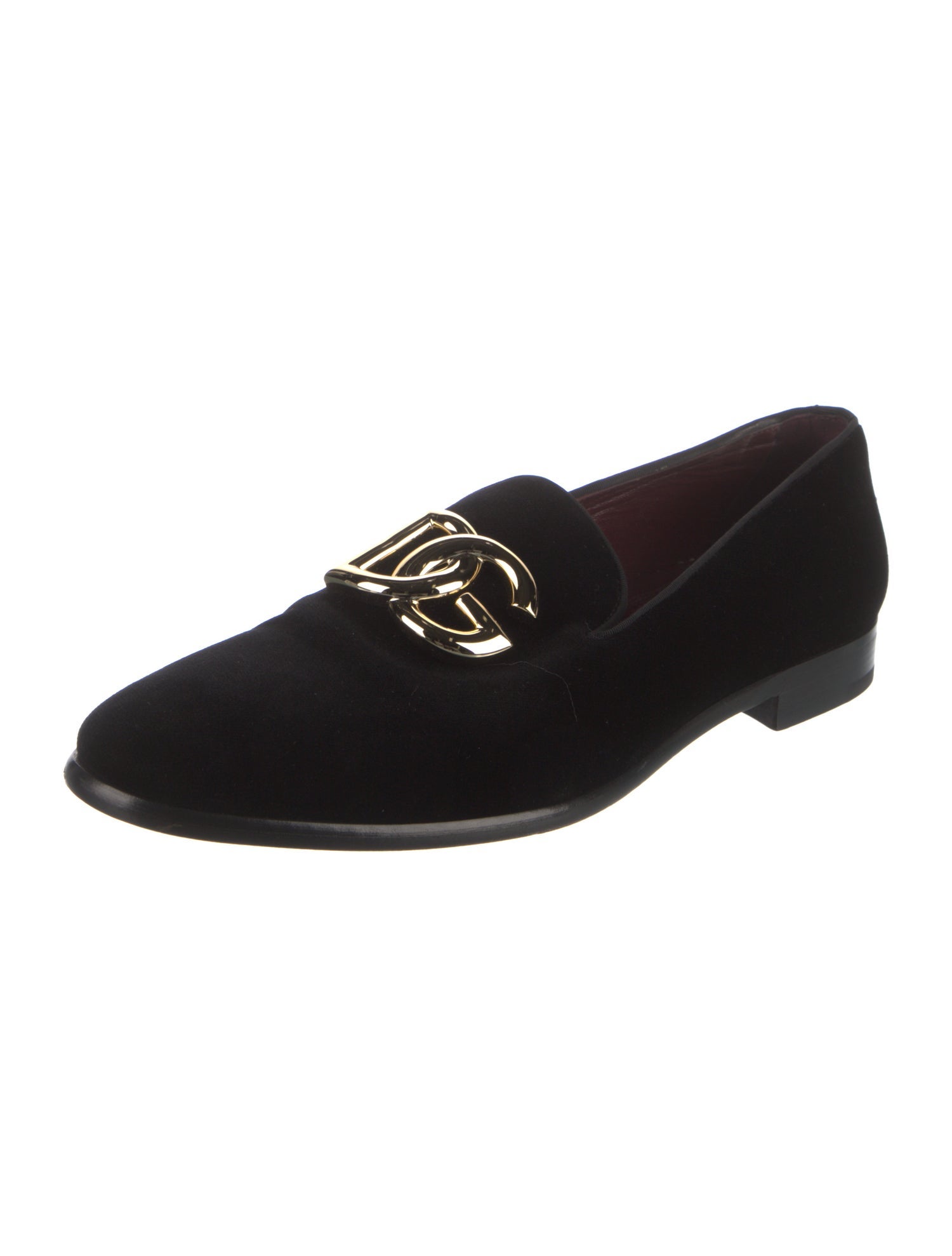 Dolce & Gabbana Velvet Crystal Embellishments Loafers
