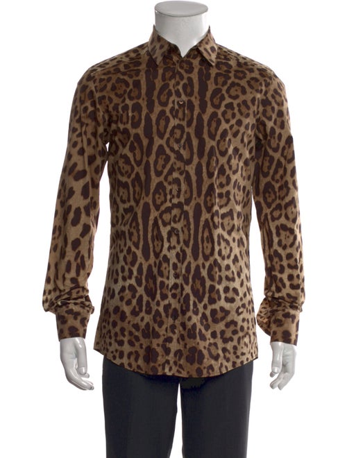 Dolce & Gabbana Animal Print Long Sleeve Shirt