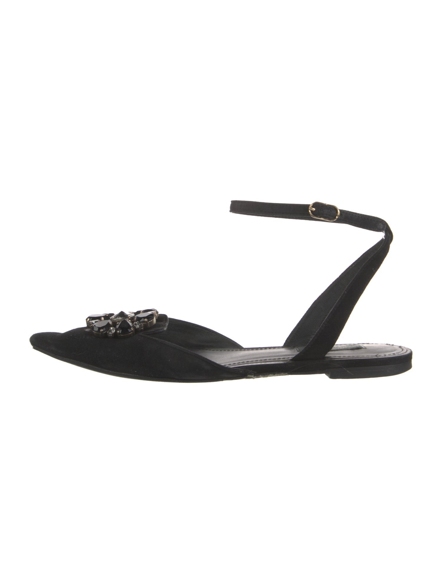 Dolce & Gabbana Suede Crystal Embellishments Flats