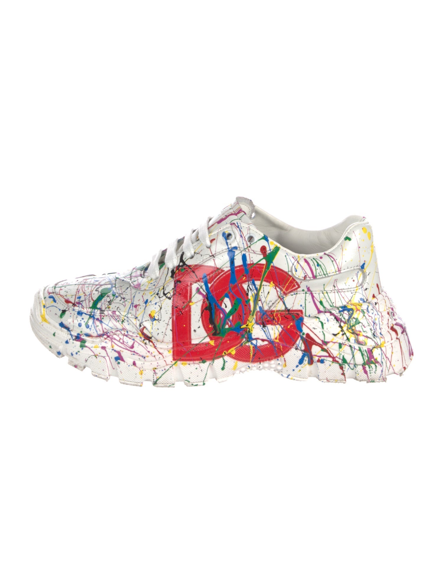 Dolce & Gabbana Leather Printed Sneakers