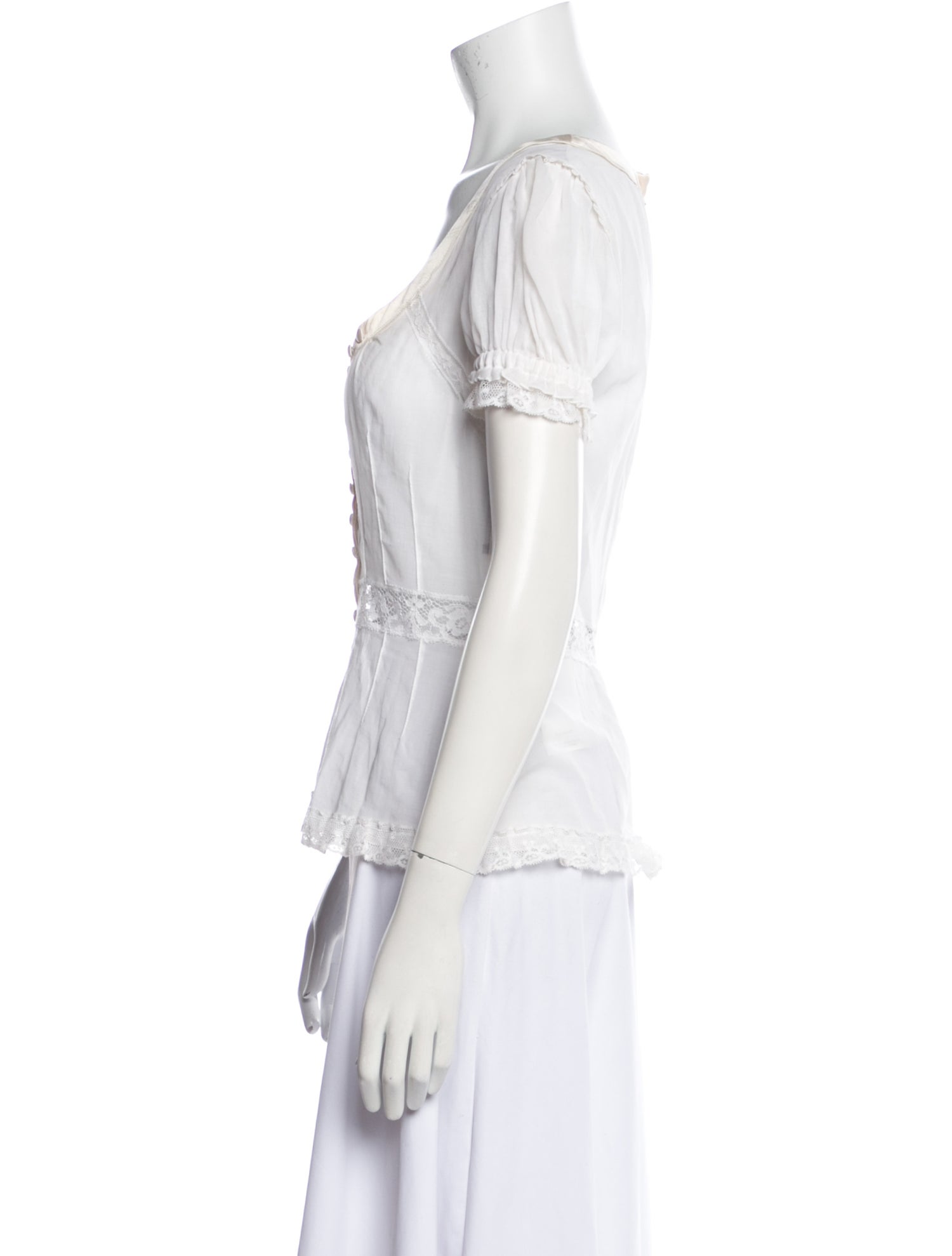 Dolce & Gabbana V-Neck Short Sleeve Blouse