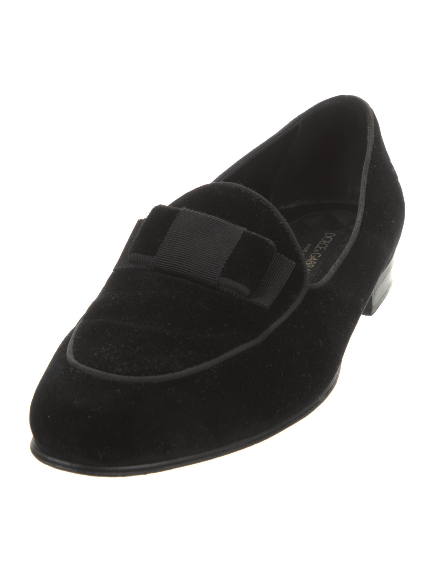 Dolce & Gabbana Velvet Bow Accents Dress Loafers