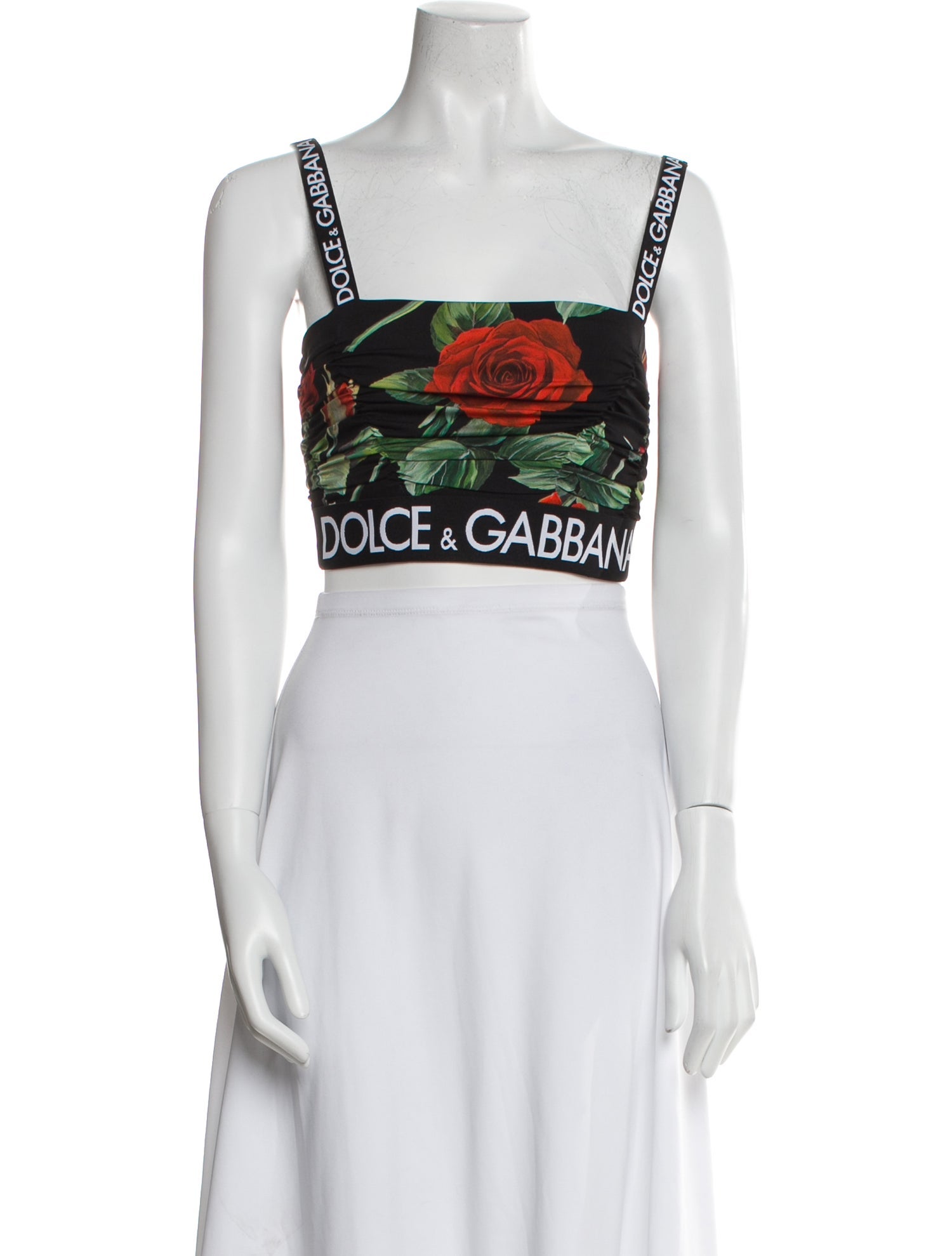 Dolce & Gabbana Silk Printed Crop Top
