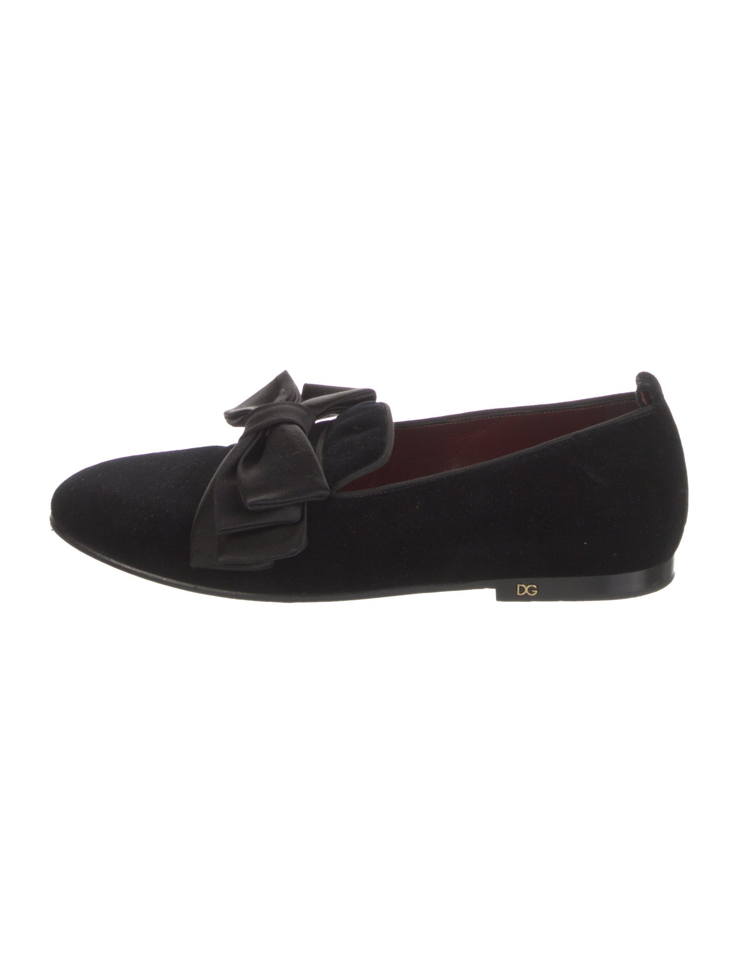 Dolce & Gabbana Velvet Bow Accents Loafers