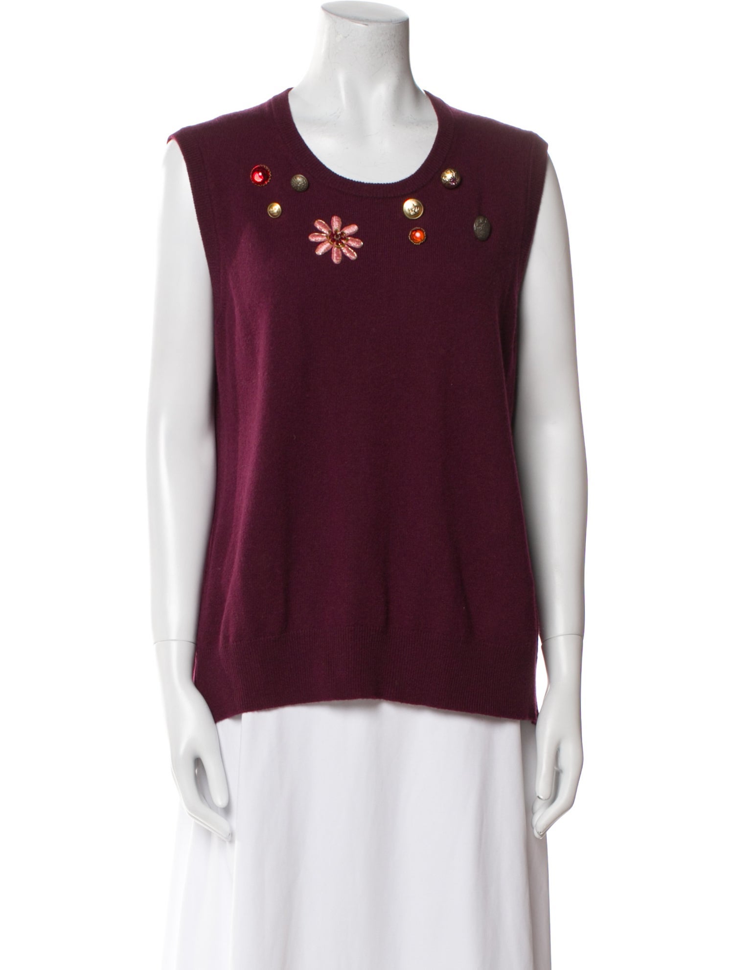 Dolce & Gabbana Cashmere Scoop Neck Top