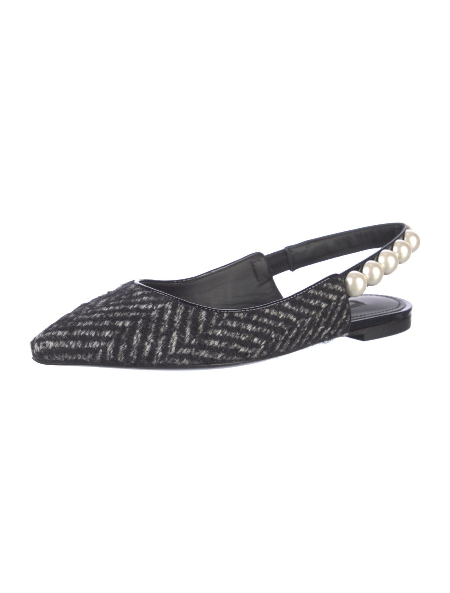 Dolce & Gabbana Faux Pearl Accents Beaded Accents Slingback Flats